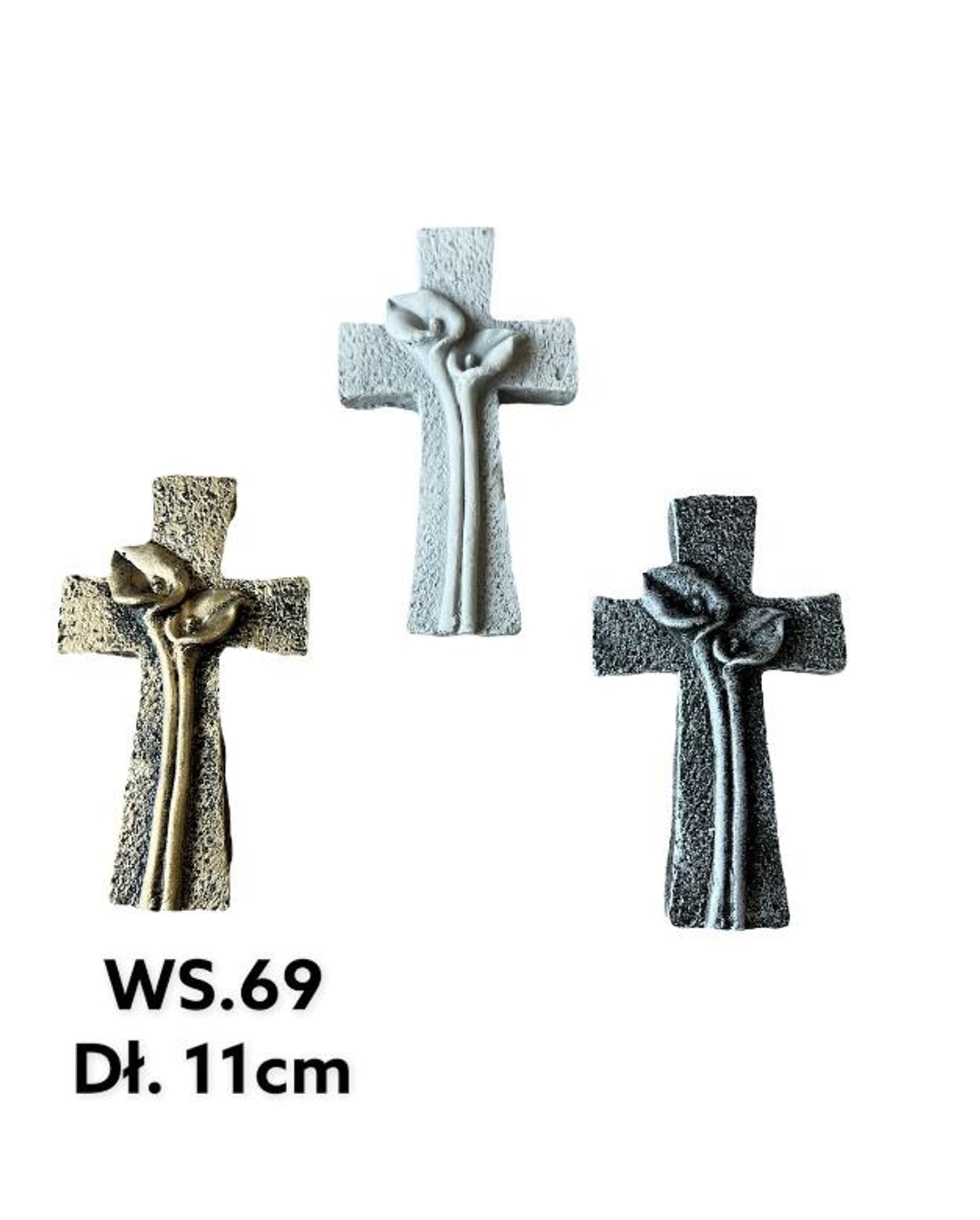 

Figura krzyż 7x11x1,3cm szary