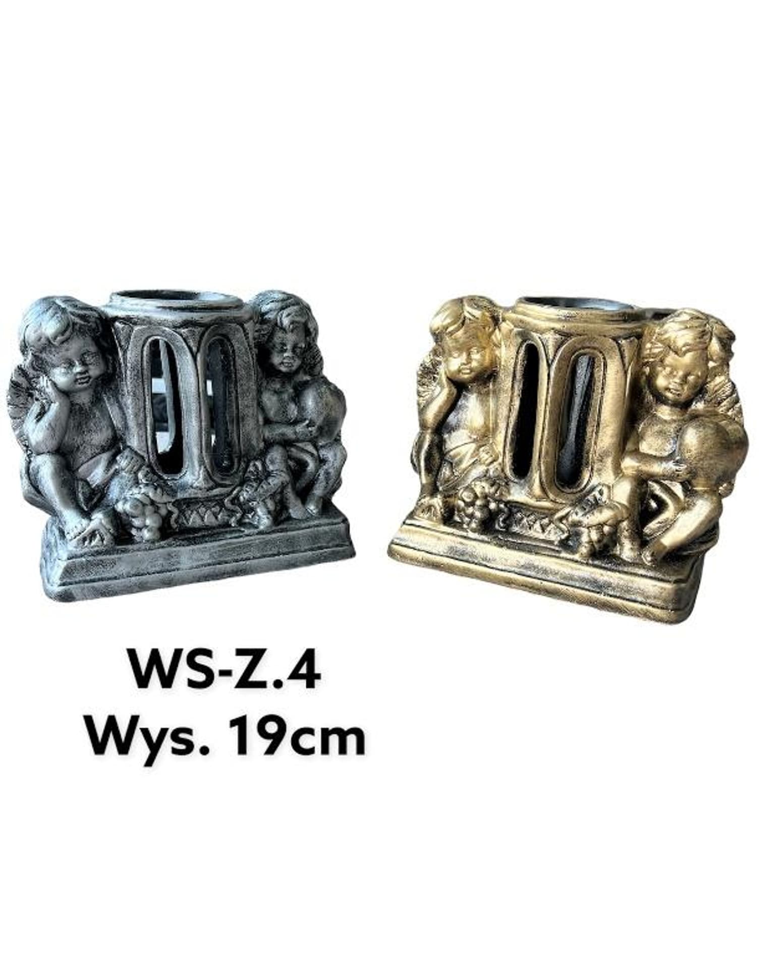

Znicz dwa anioły 12x23x29cm złoty
