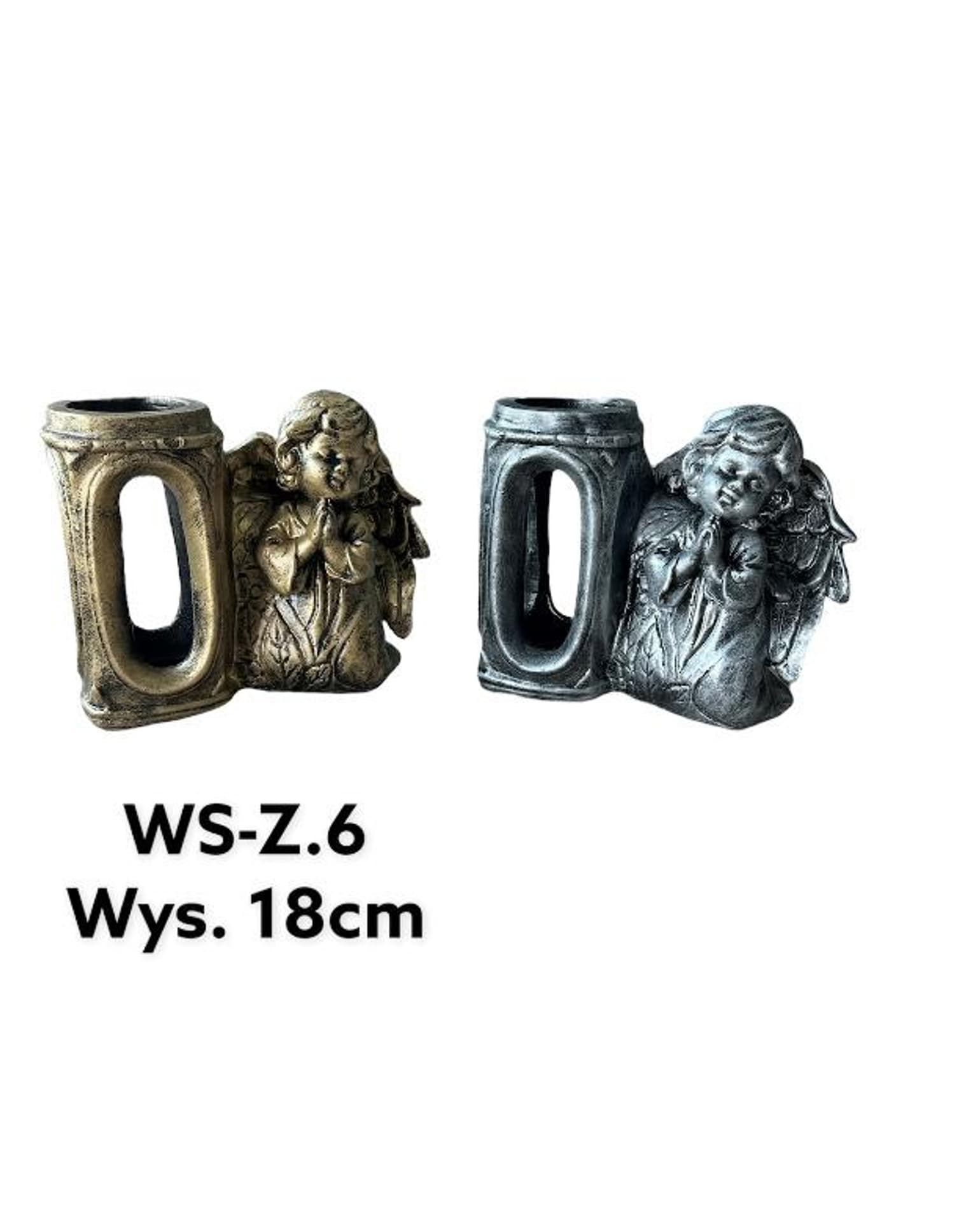 

Znicz 1 anioł 10x23x27,5cm biały