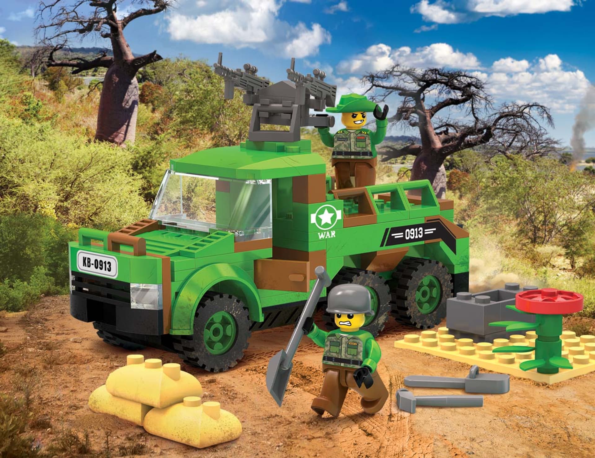 

Klocki Blocki MyArmy Ciężarówka bojowa 169 el.