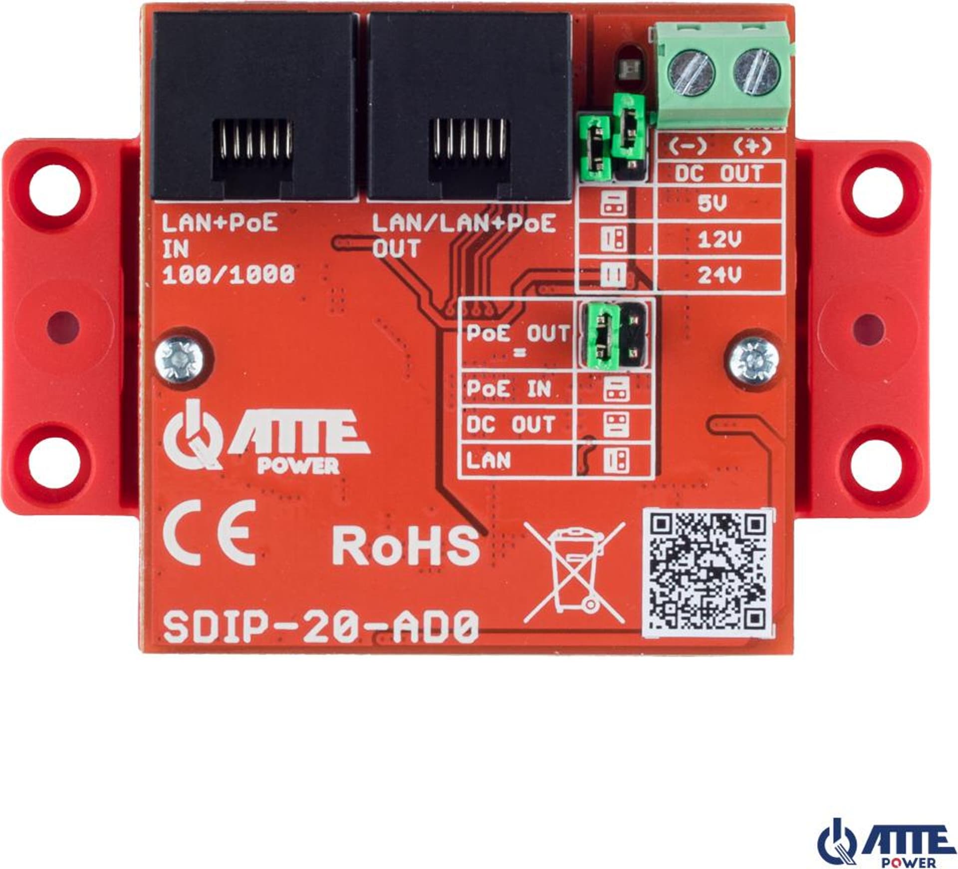 

SDIP-20-AD0 Adapter PoE obniżający napięcie SDIP-20-AD0 ATTE