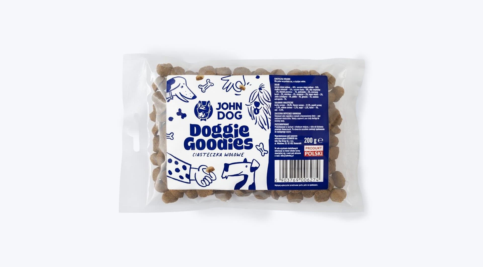 

John Dog Ciasteczka DOGGIE GOODIES WOŁOWINA 200g