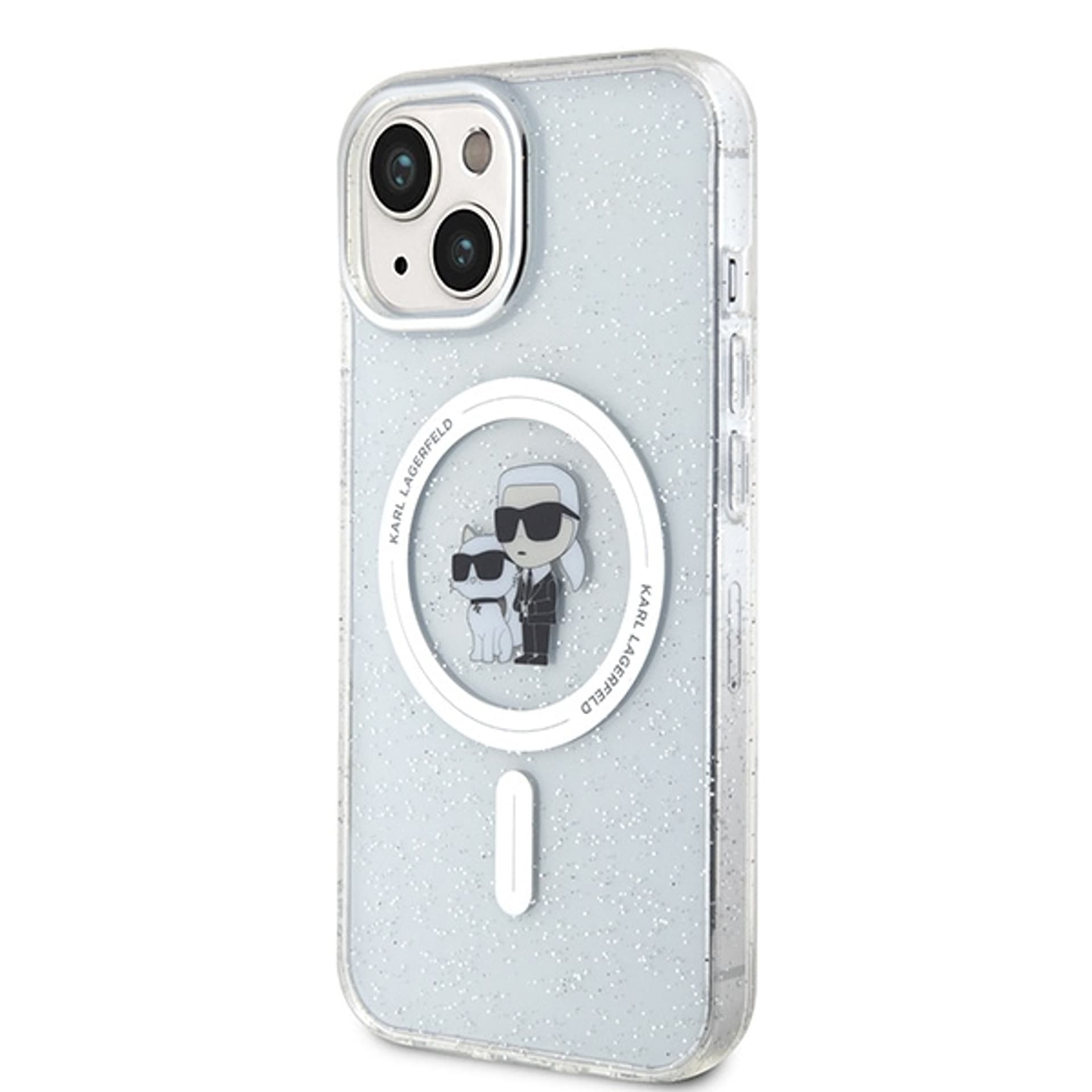 

Karl Lagerfeld KLHMP15SHGKCNOT iPhone 15 6.1" transparent hardcase Karl&Choupette Glitter MagSafe