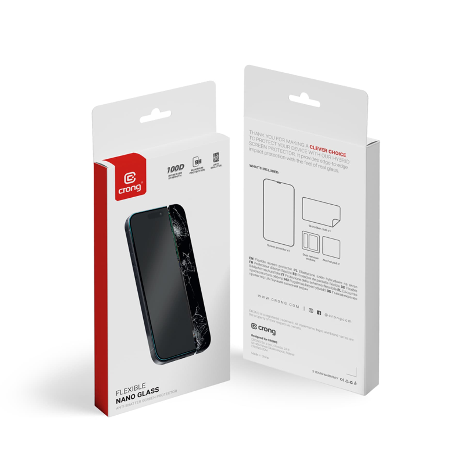 

Crong Nano Glass - Niepękające szkło hybrydowe iPhone 15 Pro