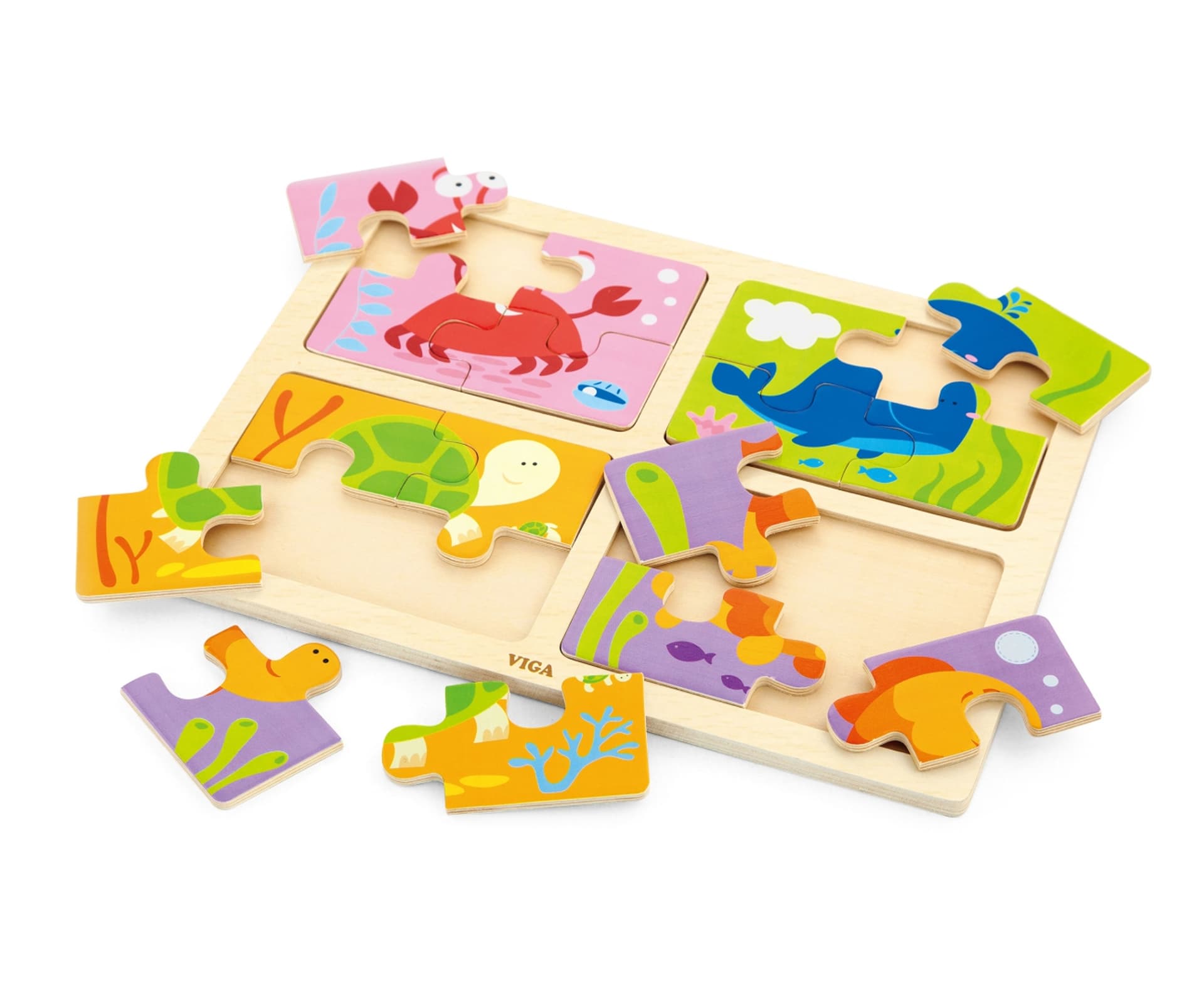 

Viga 50190 Puzzle na podkładce 4w1 - morze