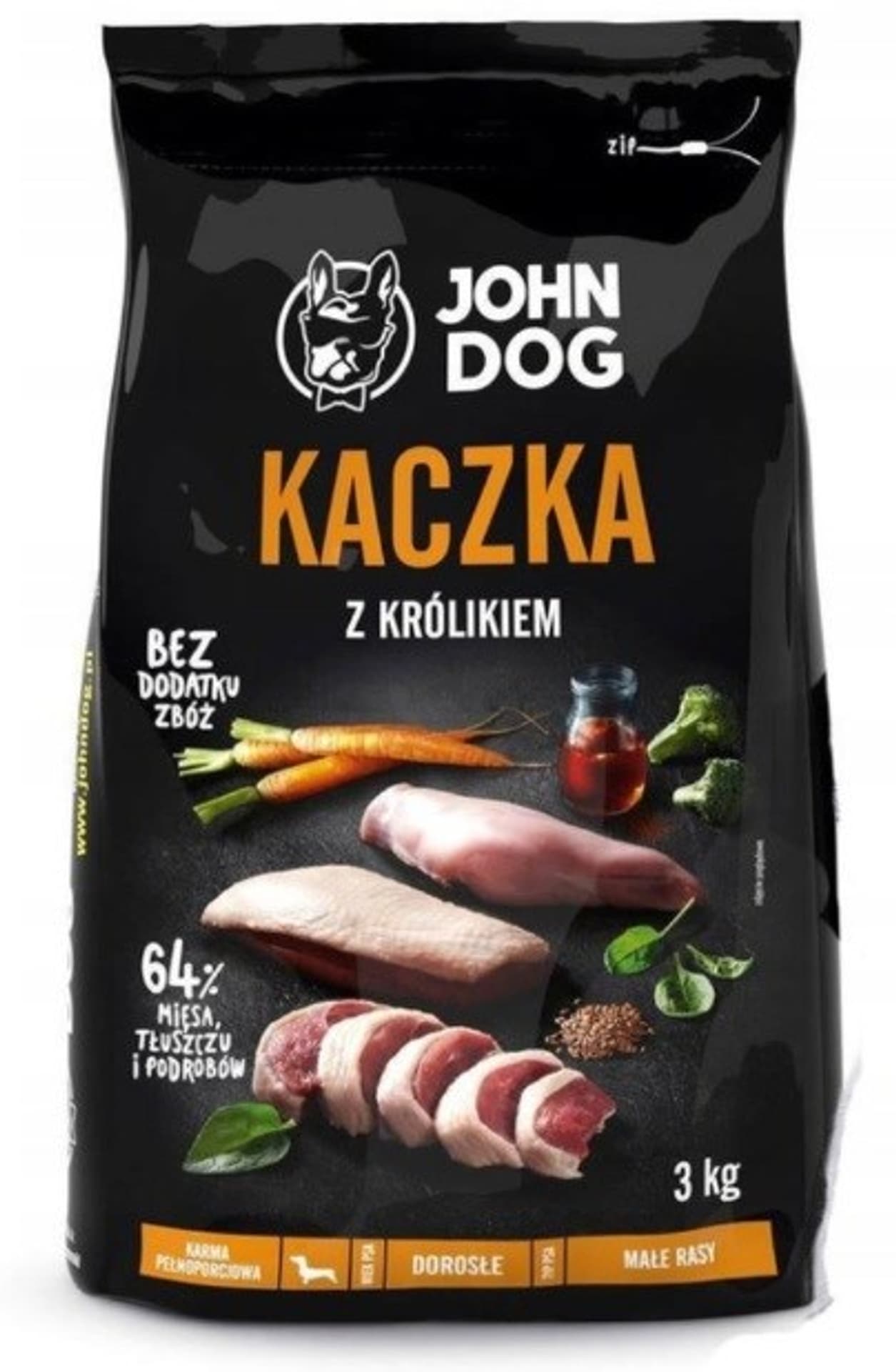 

John Dog PREMIUM MAŁE RASY kaczka z królikiem 3kg