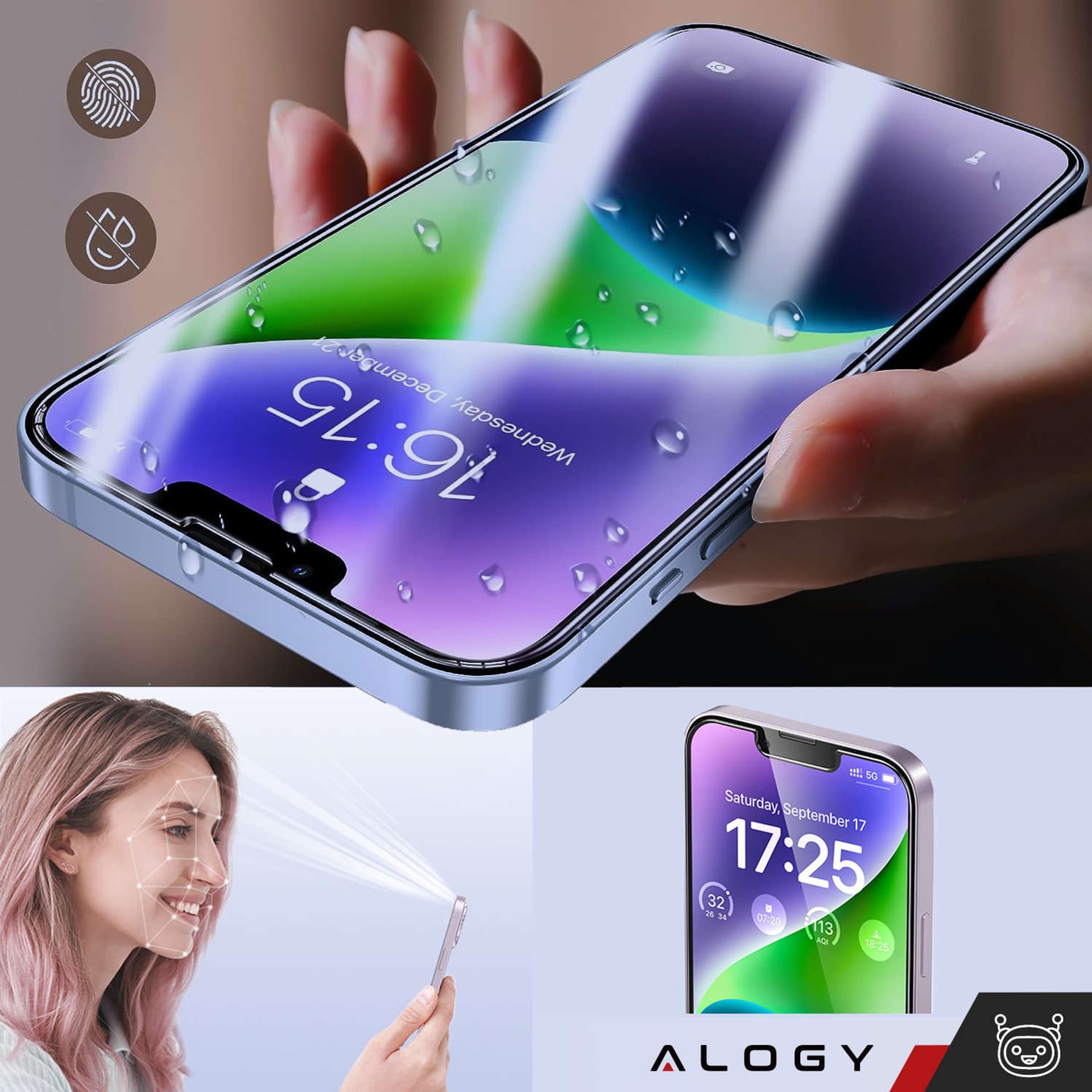 

Szkło hartowane 9H do iPhone 15 Plus / 15 Pro Max na ekran Alogy Screen Protector PRO+