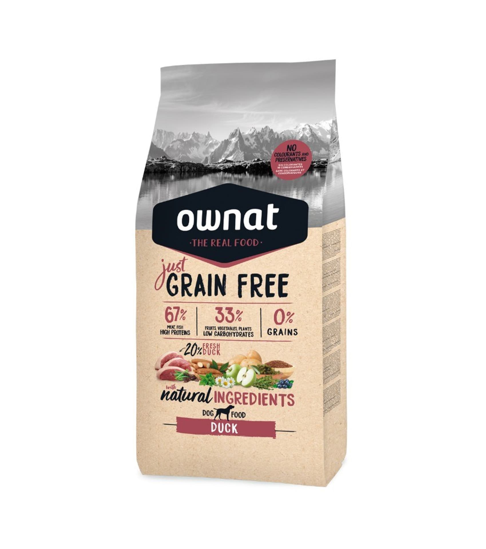 

OWNAT Grain Free JUST Adult Duck dla psów 14kg