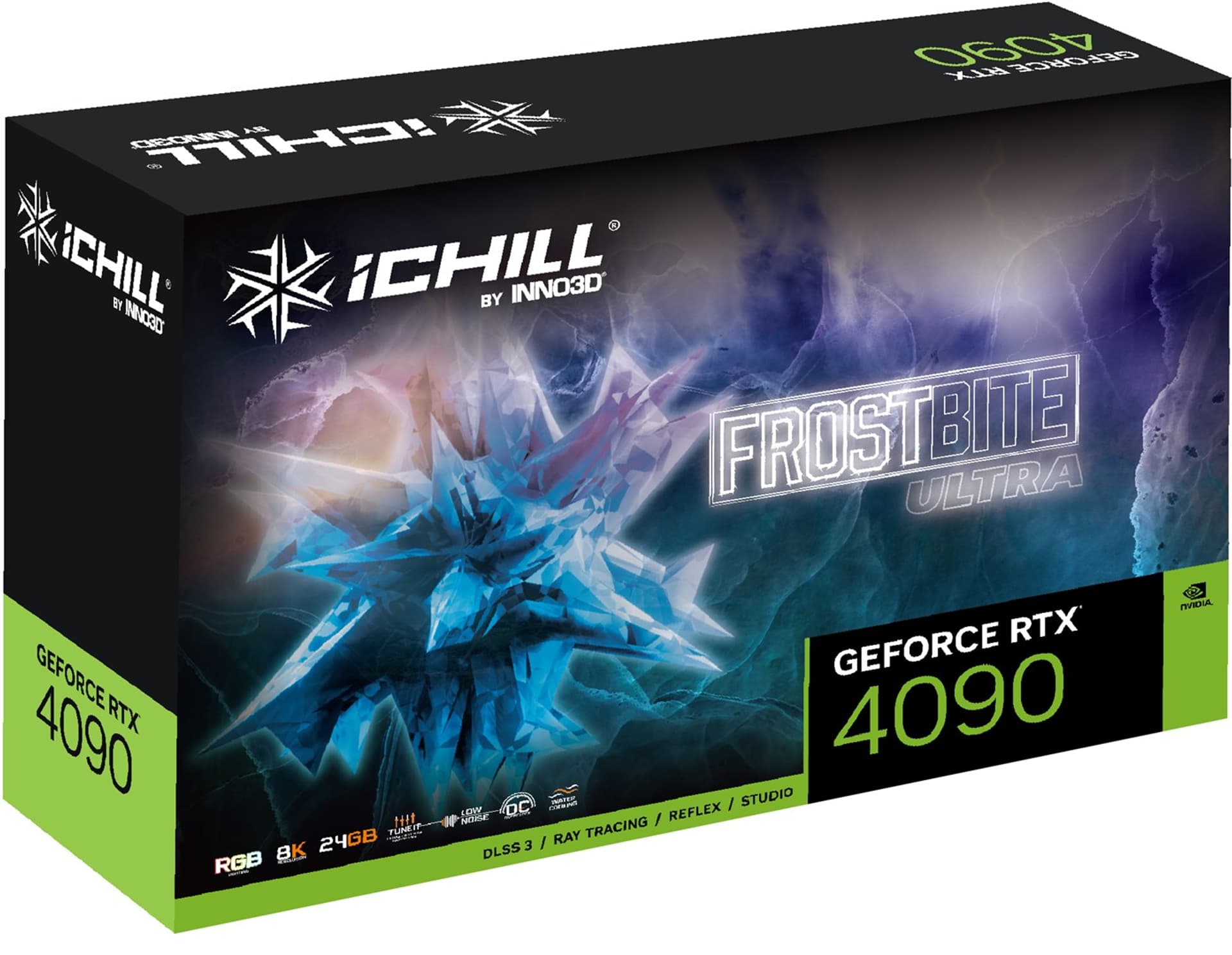 

Karta graficzna INNO3D GeForce RTX 4090 iCHILL FROSTBITE ULTRA 24GB GDDR6X DLSS 3