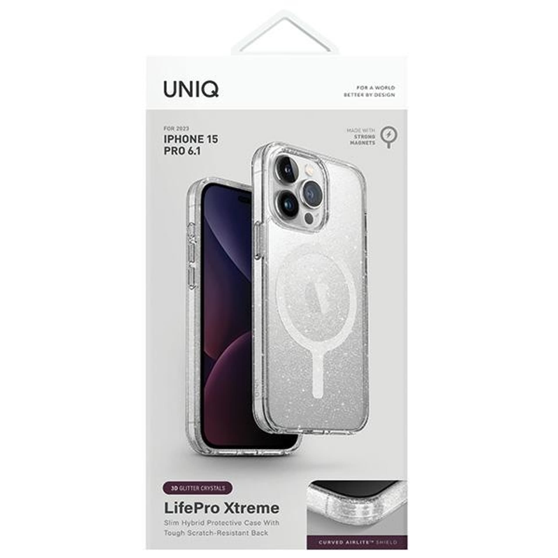 

UNIQ etui LifePro Xtreme iPhone 15 Pro 6.1" Magclick Charging przezroczysty/tinsel lucent