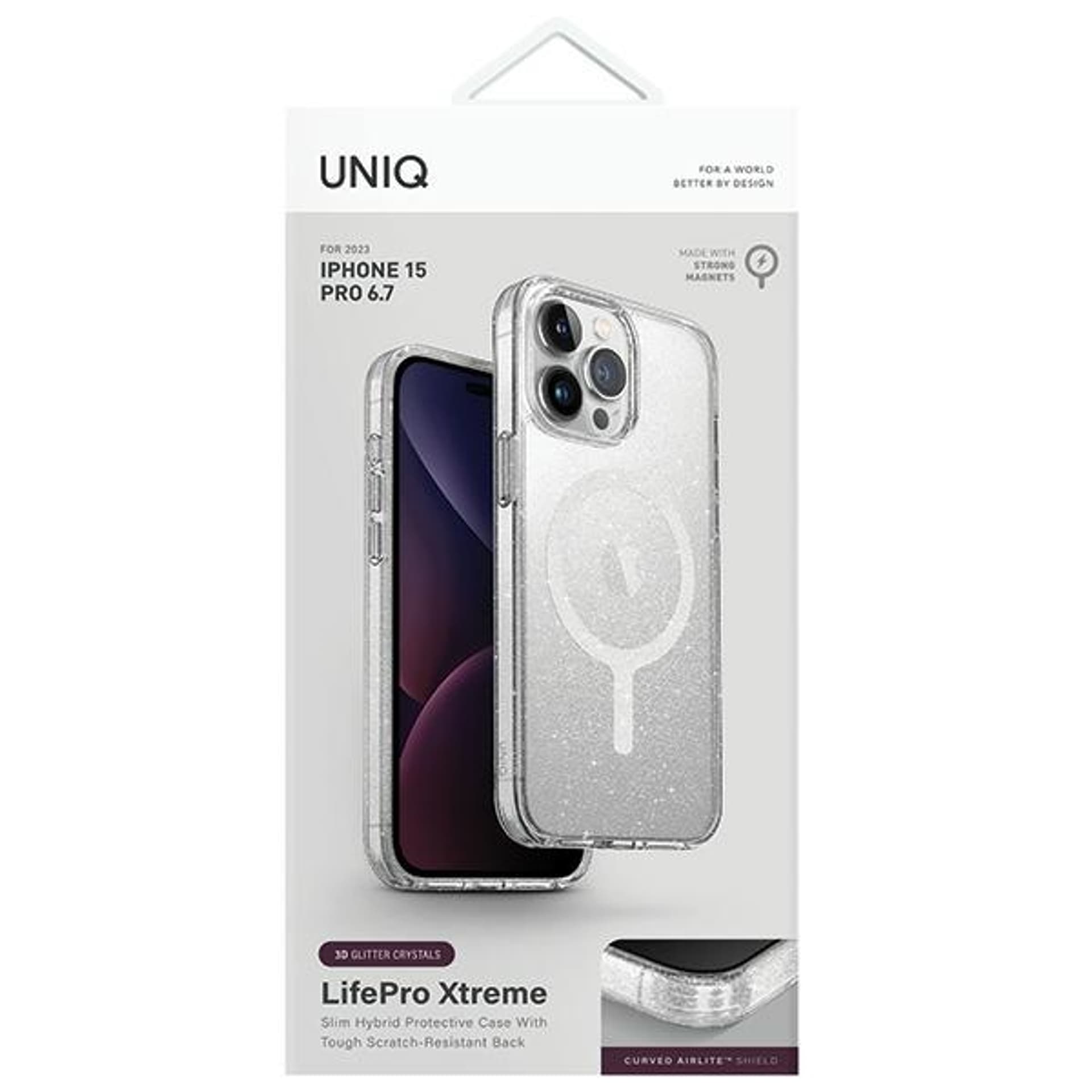 

UNIQ etui LifePro Xtreme iPhone 15 Pro Max 6.7" Magclick Charging przezroczysty/tinsel lucent