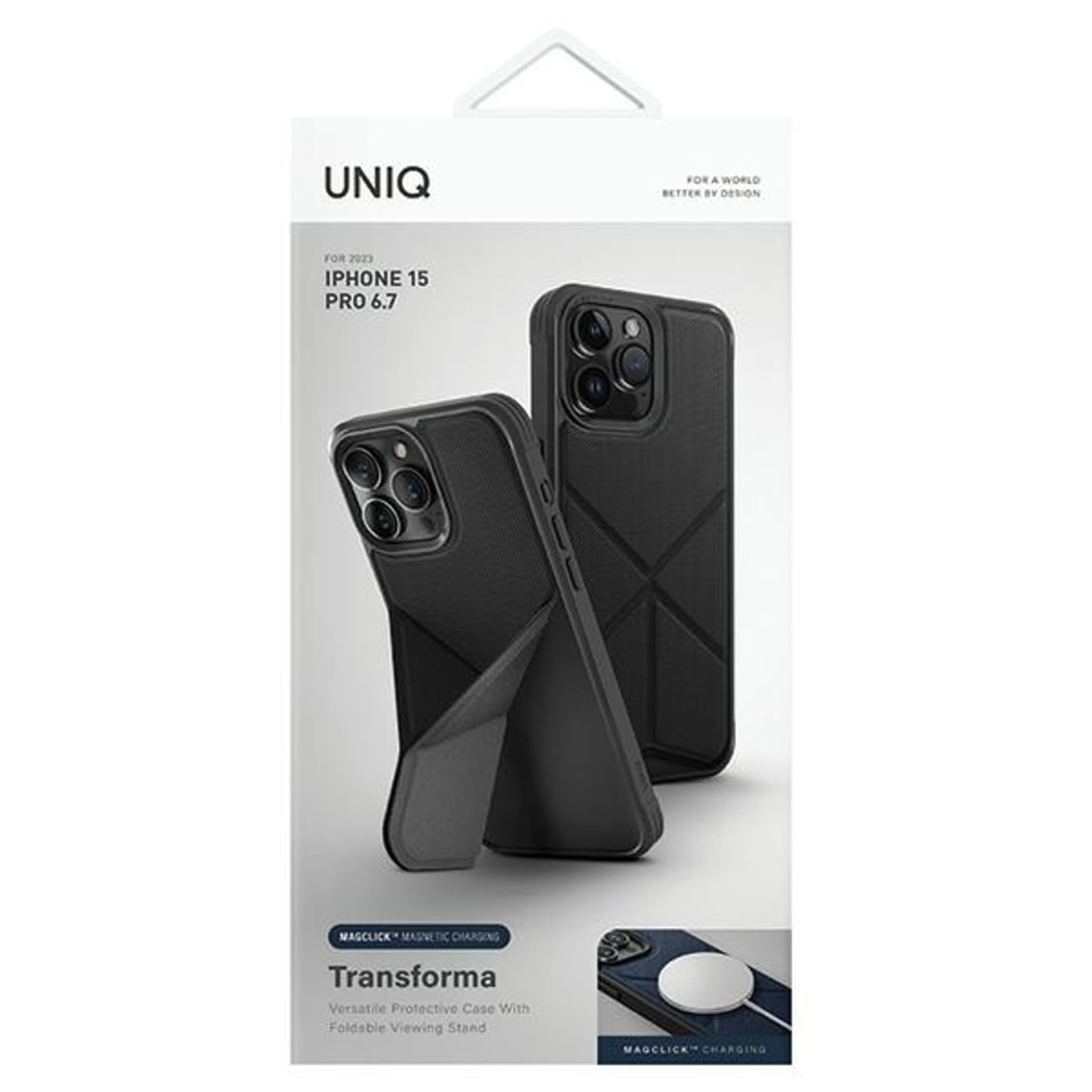 

UNIQ etui Transforma iPhone 15 Pro Max 6.7" Magclick Charging czarny/ebony black
