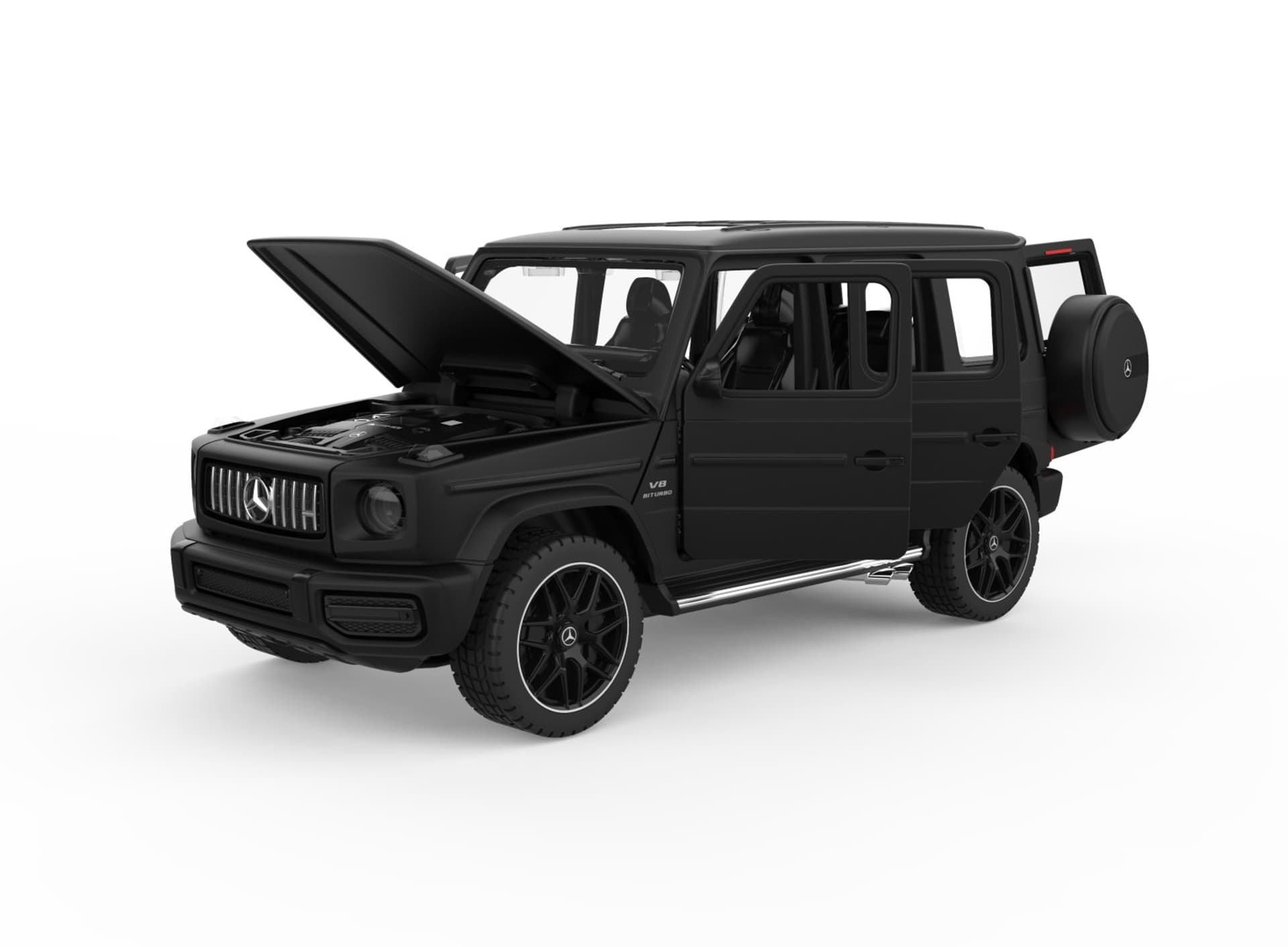 

Mercedes-AMG G 63 czarny RASTAR model 1:32 Metalowa karoseria + Ręcznie otwierane elementy