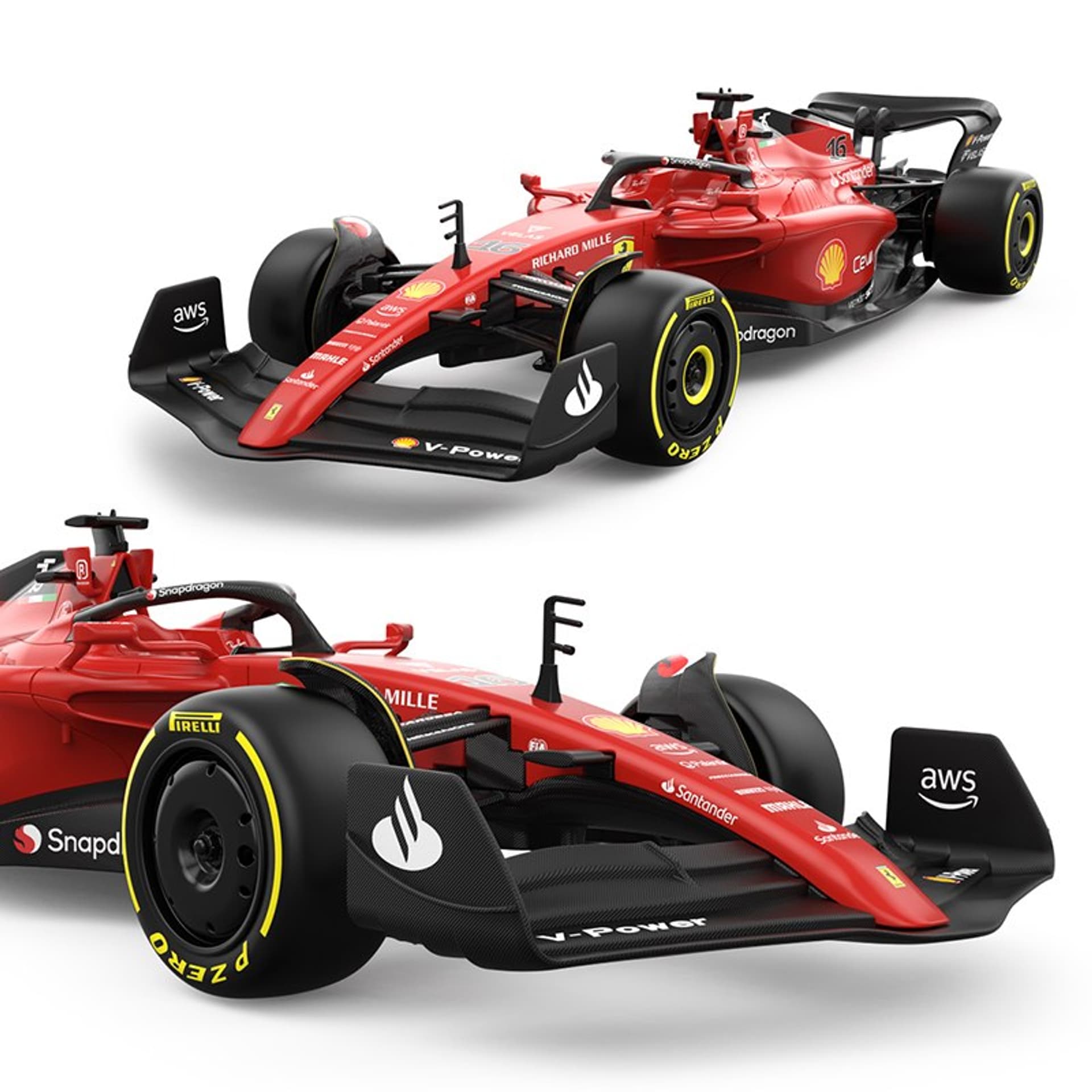 

Ferrari F1 75 RASTAR model 1:18 Zdalnie sterowany bolid + Pilot 2,4 GHz + Naklejki