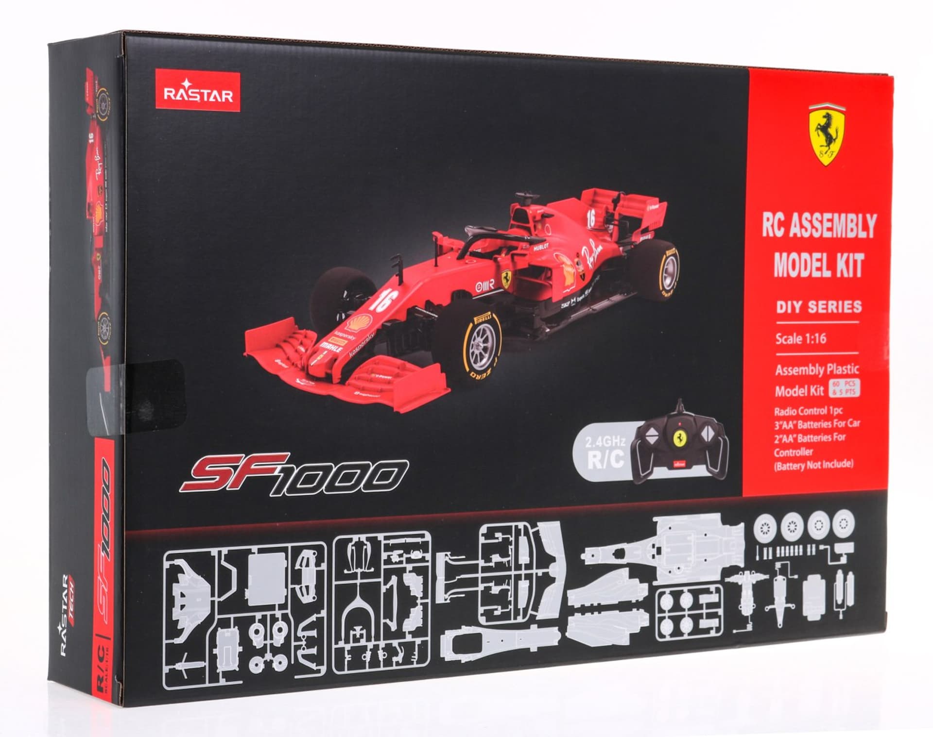 

Ferrari SF1000 czerwony RASTAR model 1:16 Zdalnie sterowany bolid + Body kit + Pilot 2,4 GHz