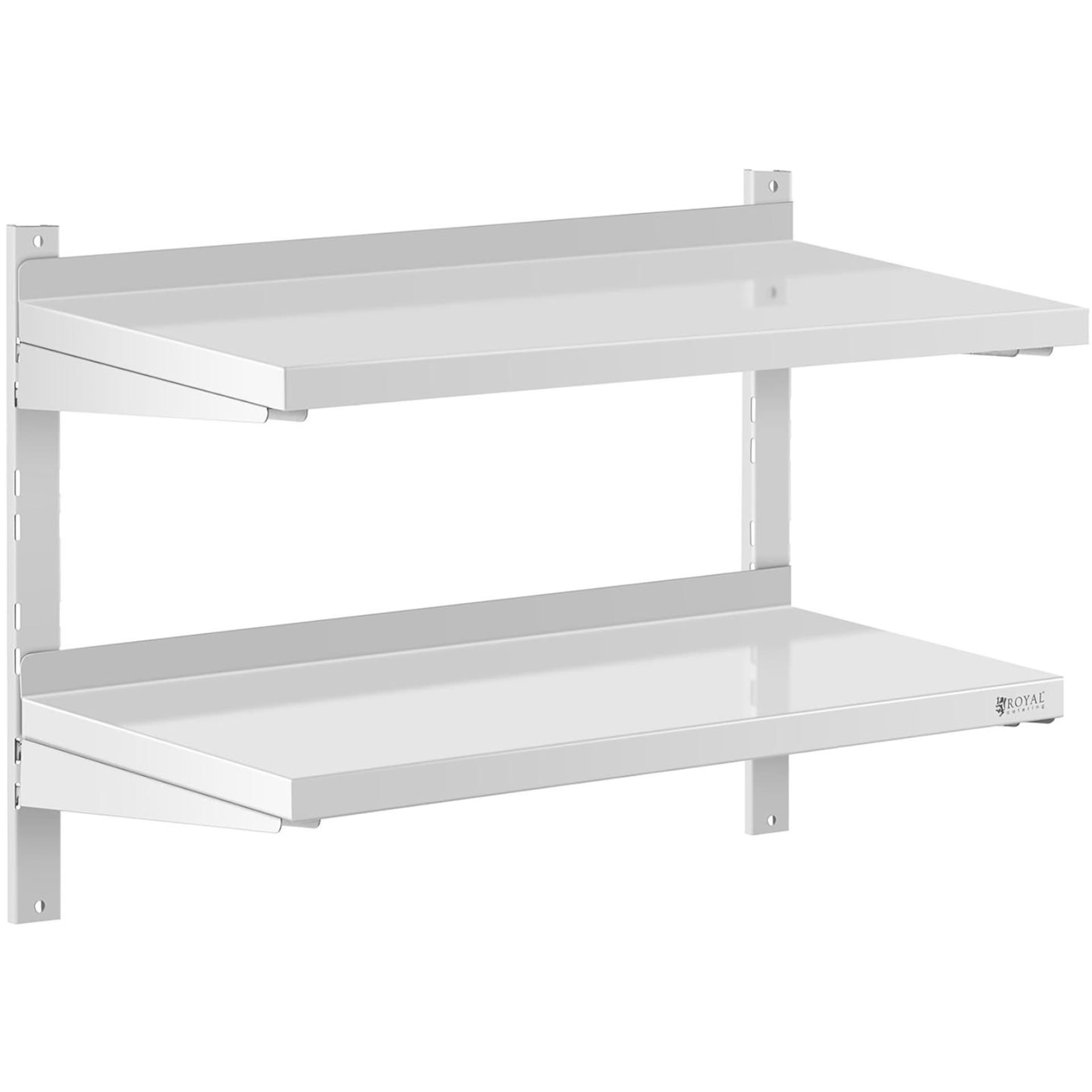 

Półka ścienna wisząca gastronomiczna podwójna z regulacją STAL 80 x 40 cm