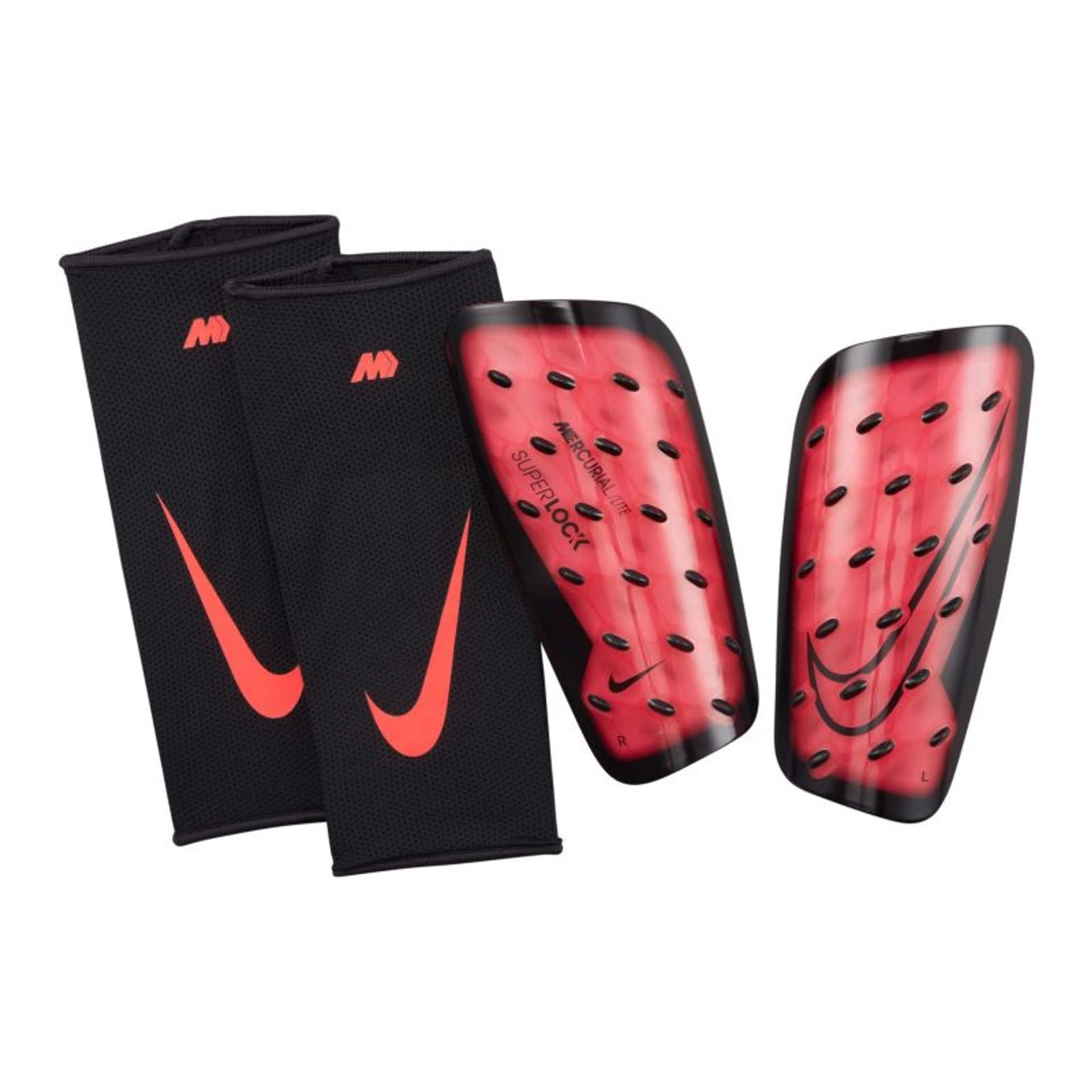 

Ochraniacze piłkarskie Nike Mercurial Lite SuperLock DN3609 (kolor Czarny. Czerwony, rozmiar L)
