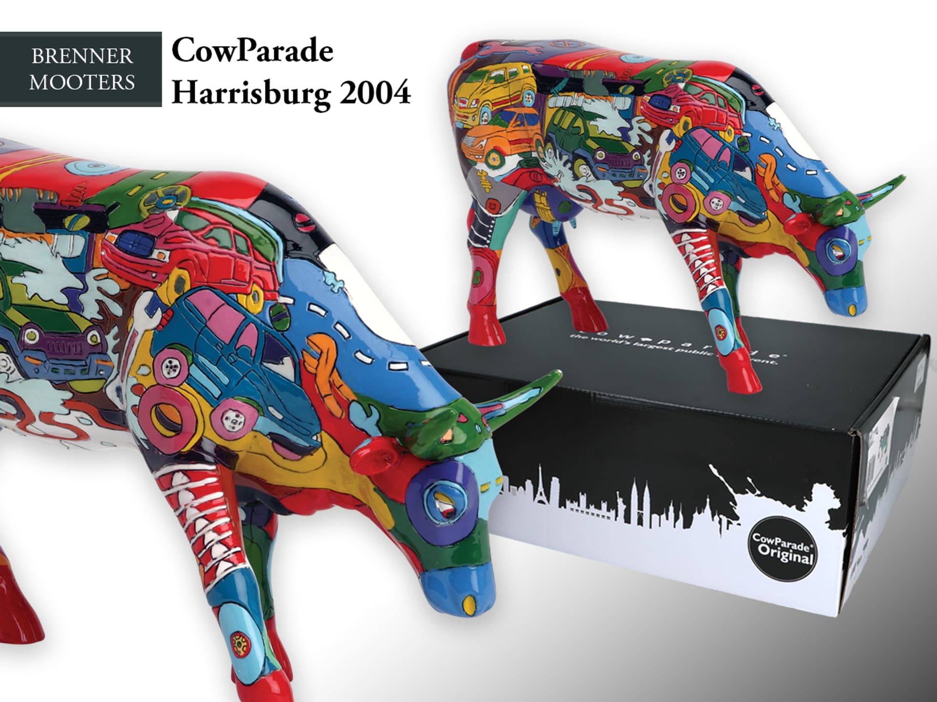 

CowParade: Harrisburg 2004, Brenner Mooters, autor: Kelly Ross.