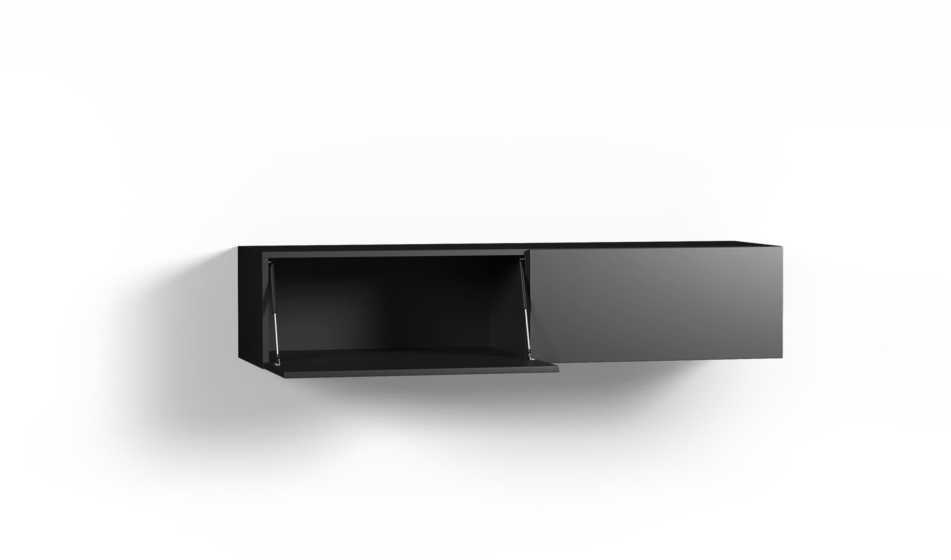 

Szafka RTV NEGRO 140x40xH.30 czarny/czarny mat