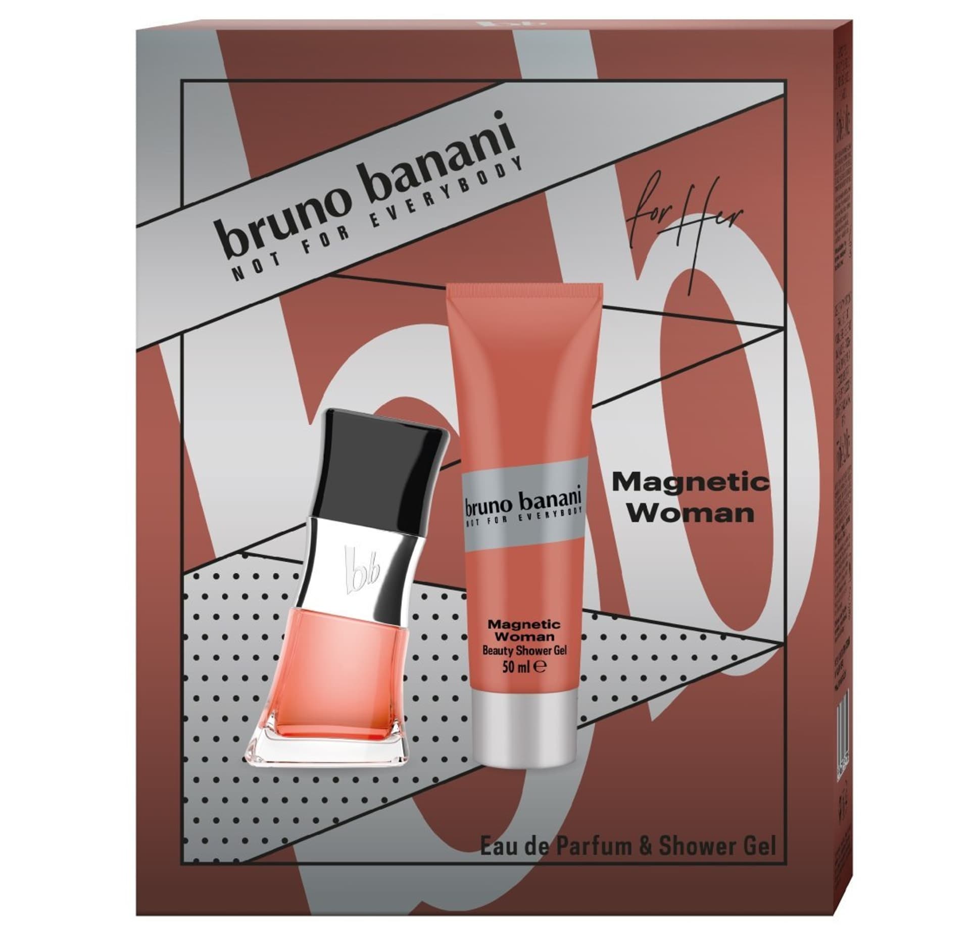 

BRUNO BANANI Zestaw prezentowy Magnetic Woman (Woda perfumowana 30ml+Żel pod prysznic 50ml))