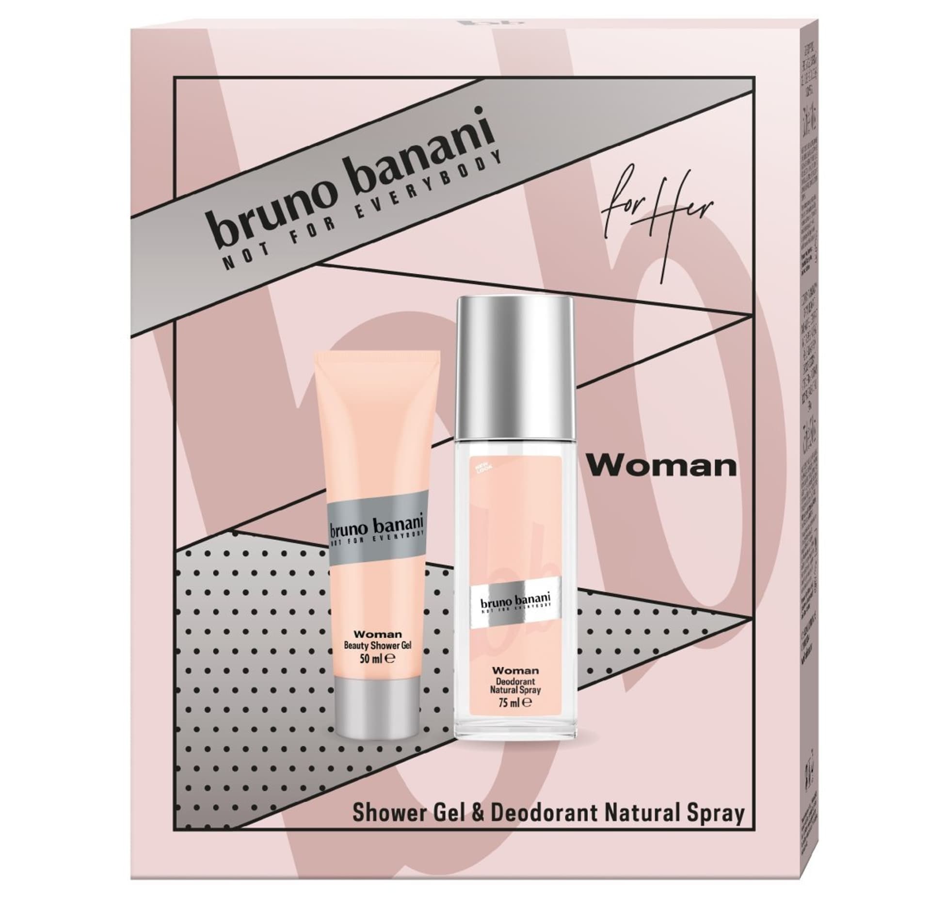 

BRUNO BANANI Zestaw prezentowy Woman (Dezodorant naturalny spray 75ml+Żel pod prysznic 50ml))