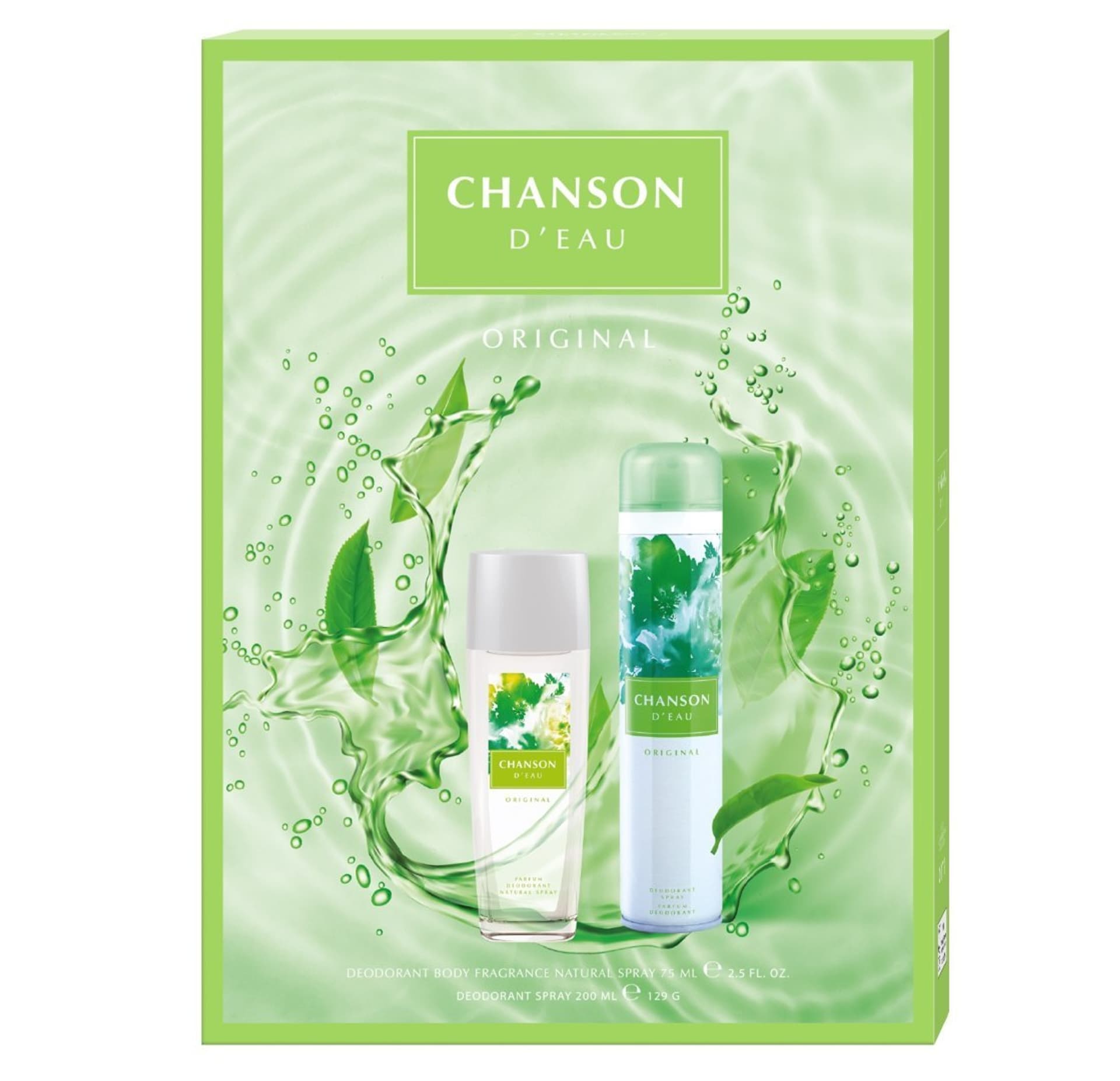 

CHANSON D`EAU ORIGINAL Zestaw prezentowy (Deo naturalny spray 75ml+Deo spray 200ml)