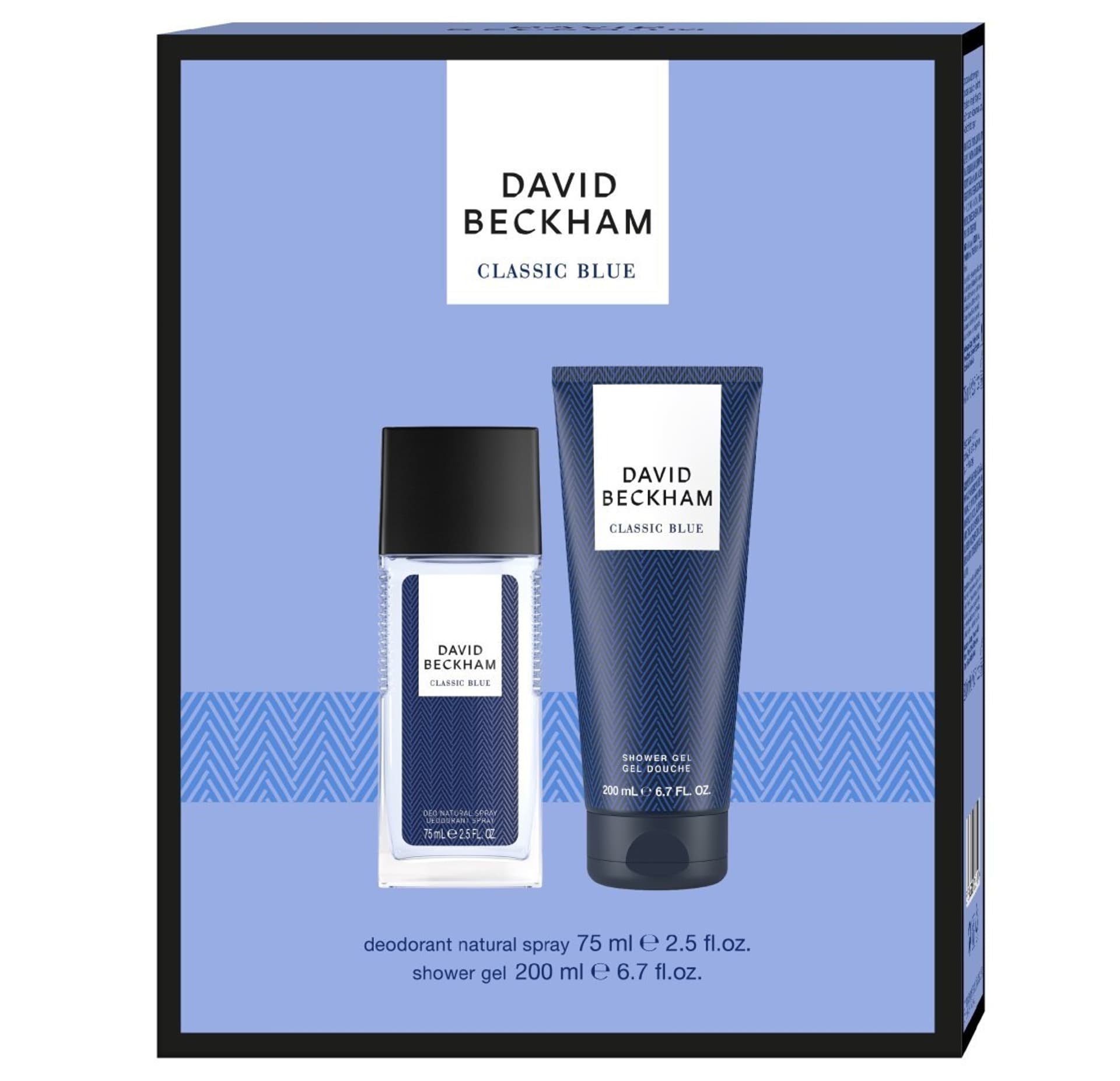 

DAVID BECKHAM Zestaw prezentowy Classic Blue (Dezodorant naturalny spray 75ml+Żel pod prysznic 200ml)