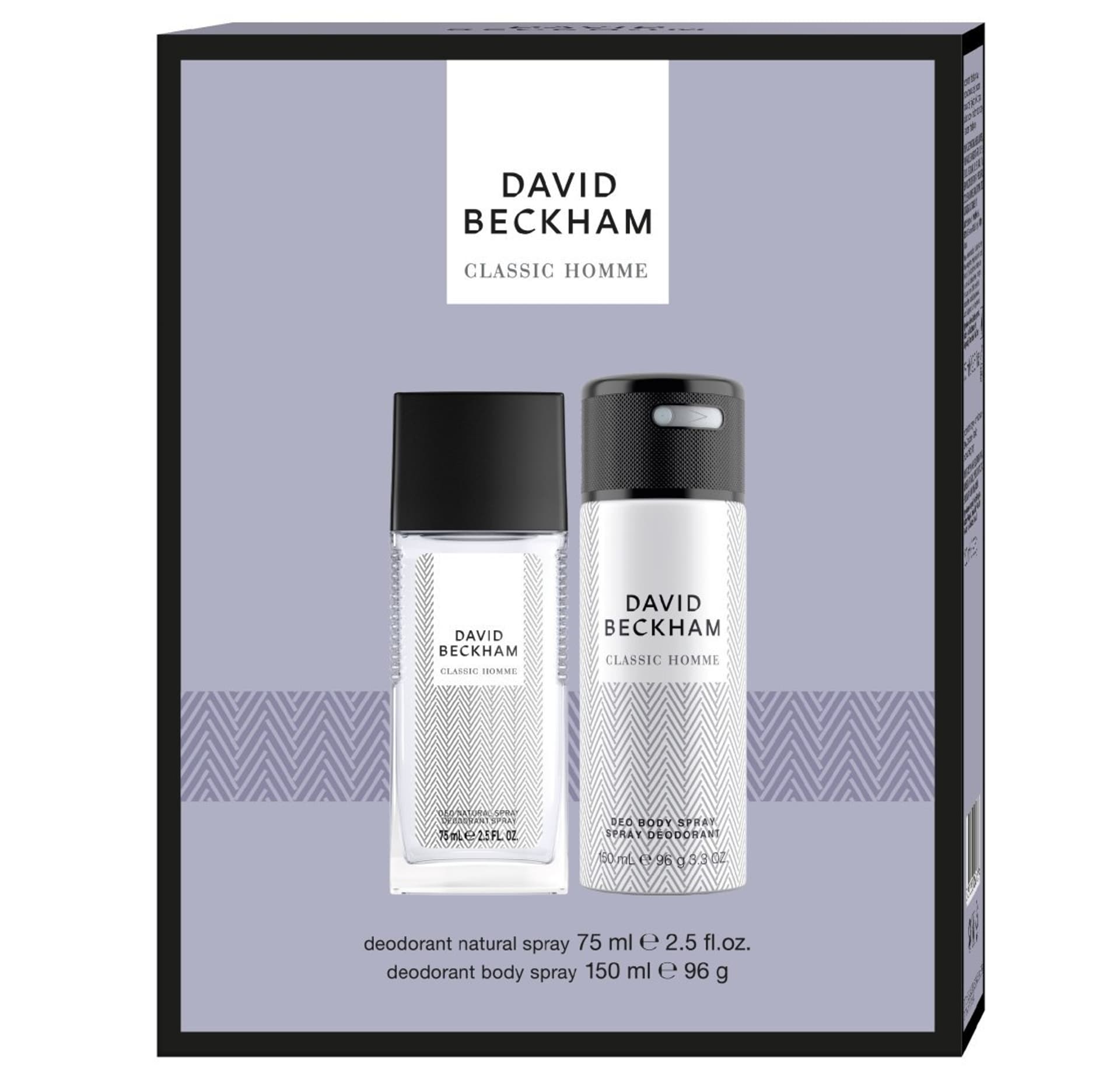 

DAVID BECKHAM Zestaw prezentowy Classic Homme (Dezodorant naturalny spray 75ml+Dezodorant body spray 150ml)