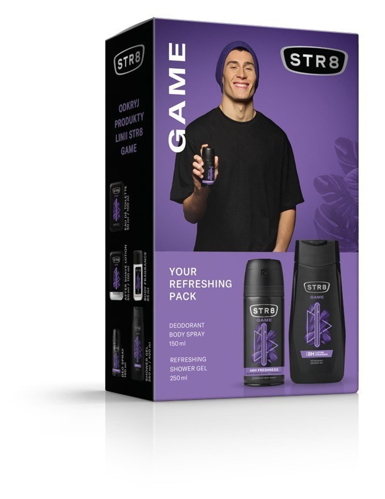 

STR 8 Zestaw prezentowy Game (Deo spray 150ml+Żel pod prysznic 250ml)