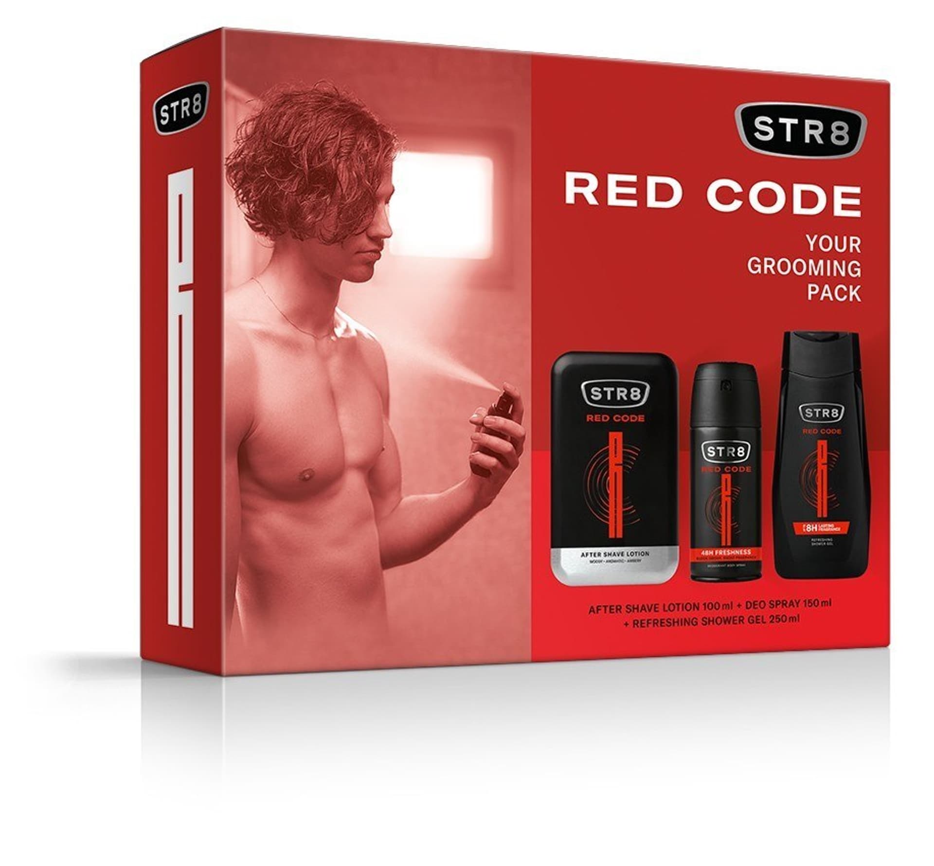 

STR 8 Zestaw prezentowy Red Code (Woda po goleniu 100ml+Deo spray 150ml+Żel pod prysznic 250ml)