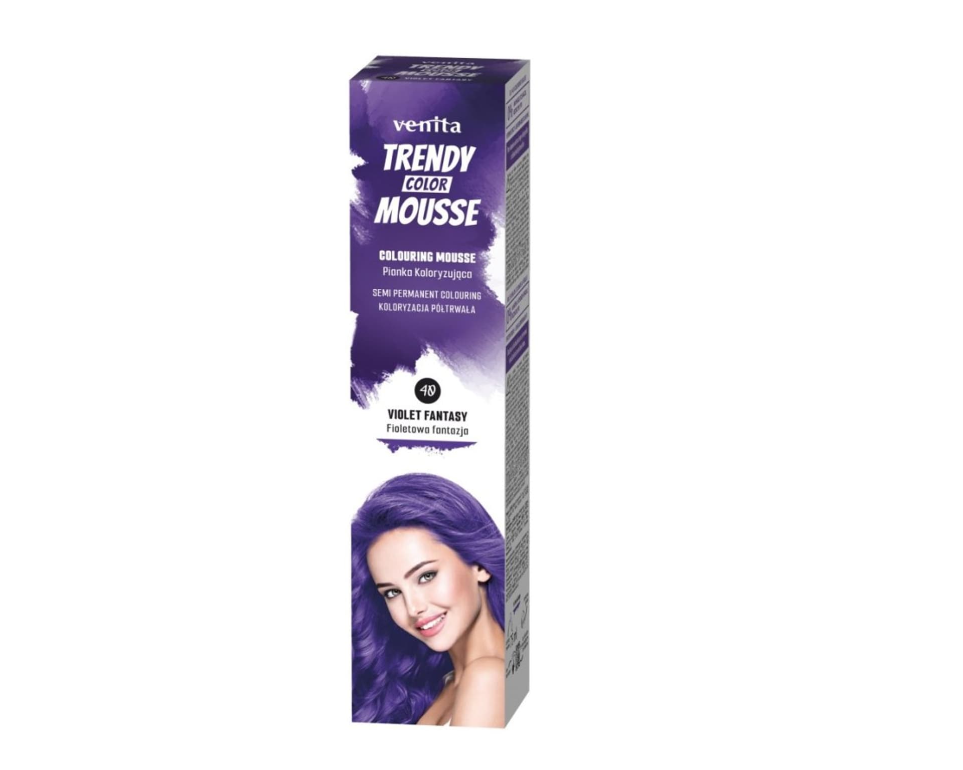 

VENITA Trendy Color Mousse Pianka koloryzująca do włosów - 40 Violet Fantasy (Fioletowa Fantazja) 75ml