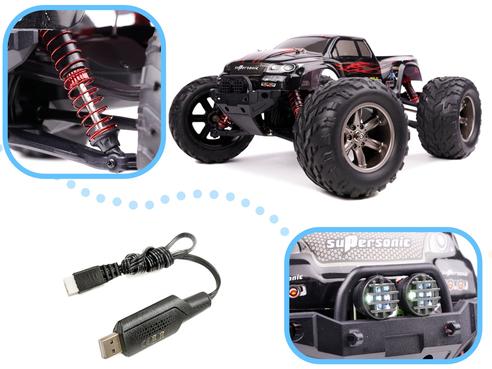 

Samochód zdalnie sterowany na pilota RC MONSTER TRUCK 1:12 2,4GHz X9115 czerwony ULEPSZONA WERSJA