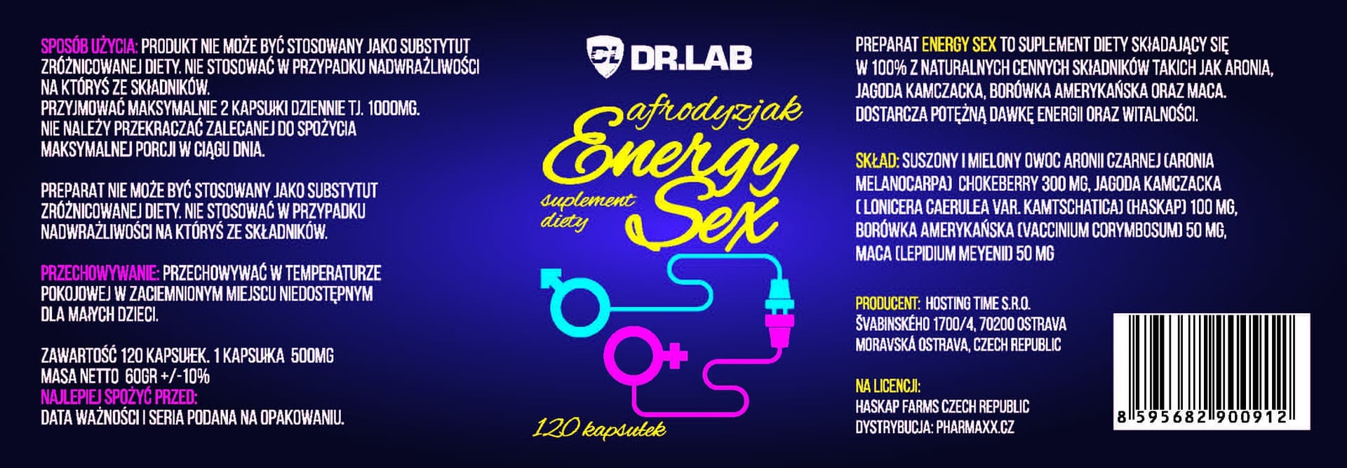 

Dr.Lab Afrodyzjak Energy Sex 120 kaps. suplemet diety