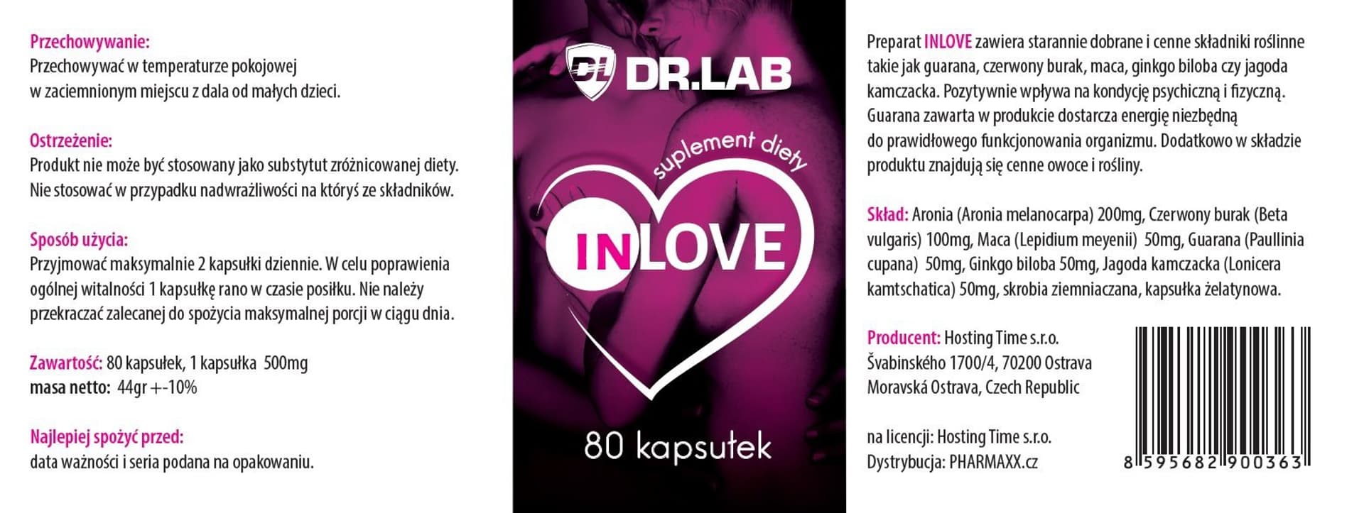 

Dr.Lab INLOVE 80 kaps. suplemet diety