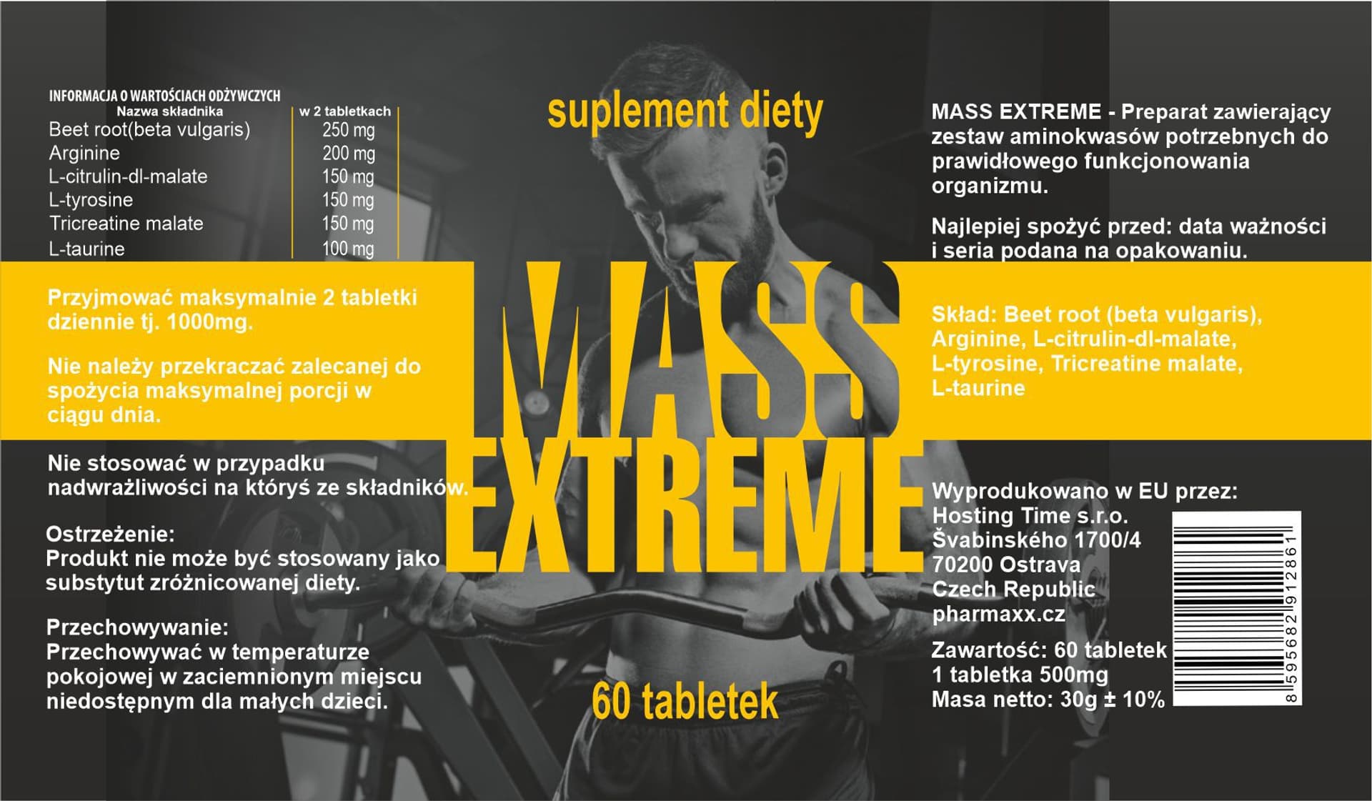 

Dr.Lab MASS EXTREME 60 kaps. suplemet diety