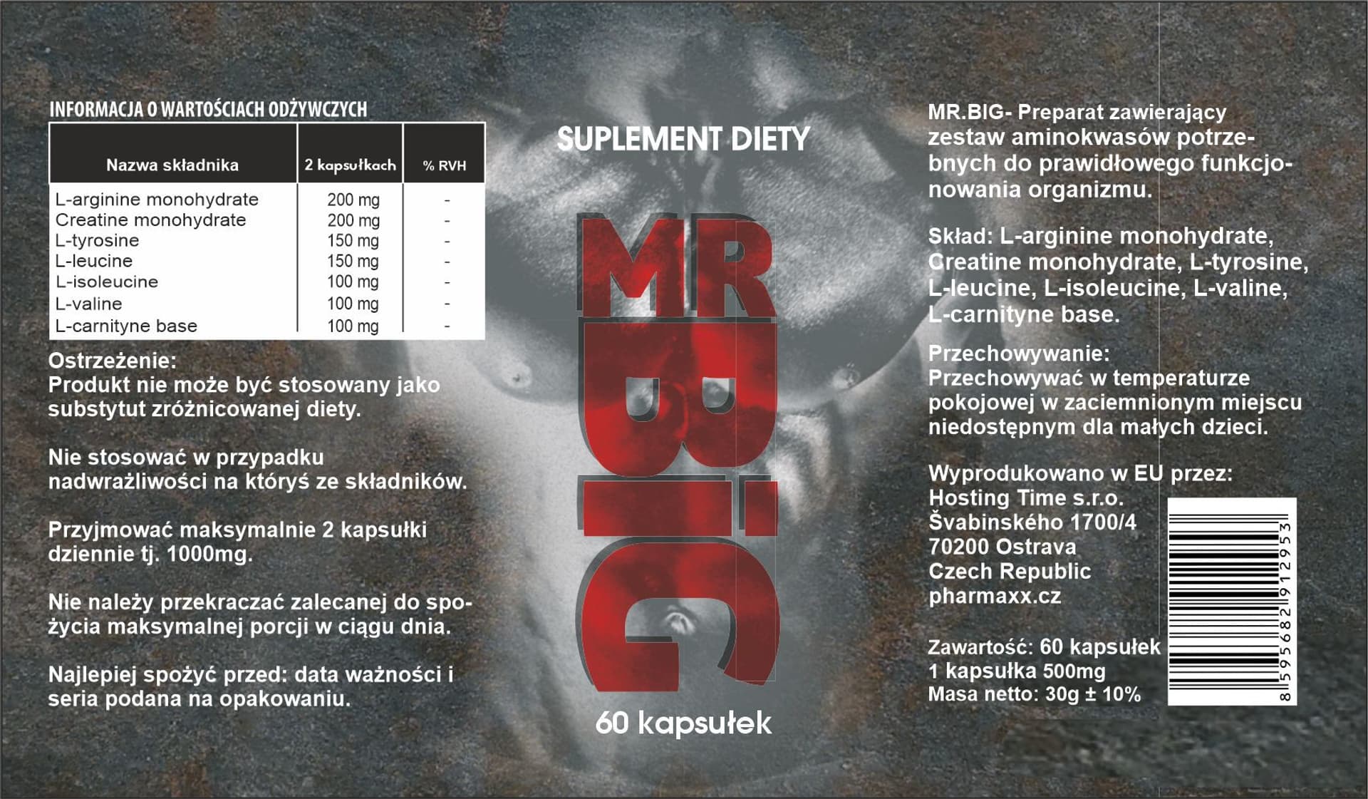 

Dr.Lab MR.BIG 60 kaps. suplemet diety