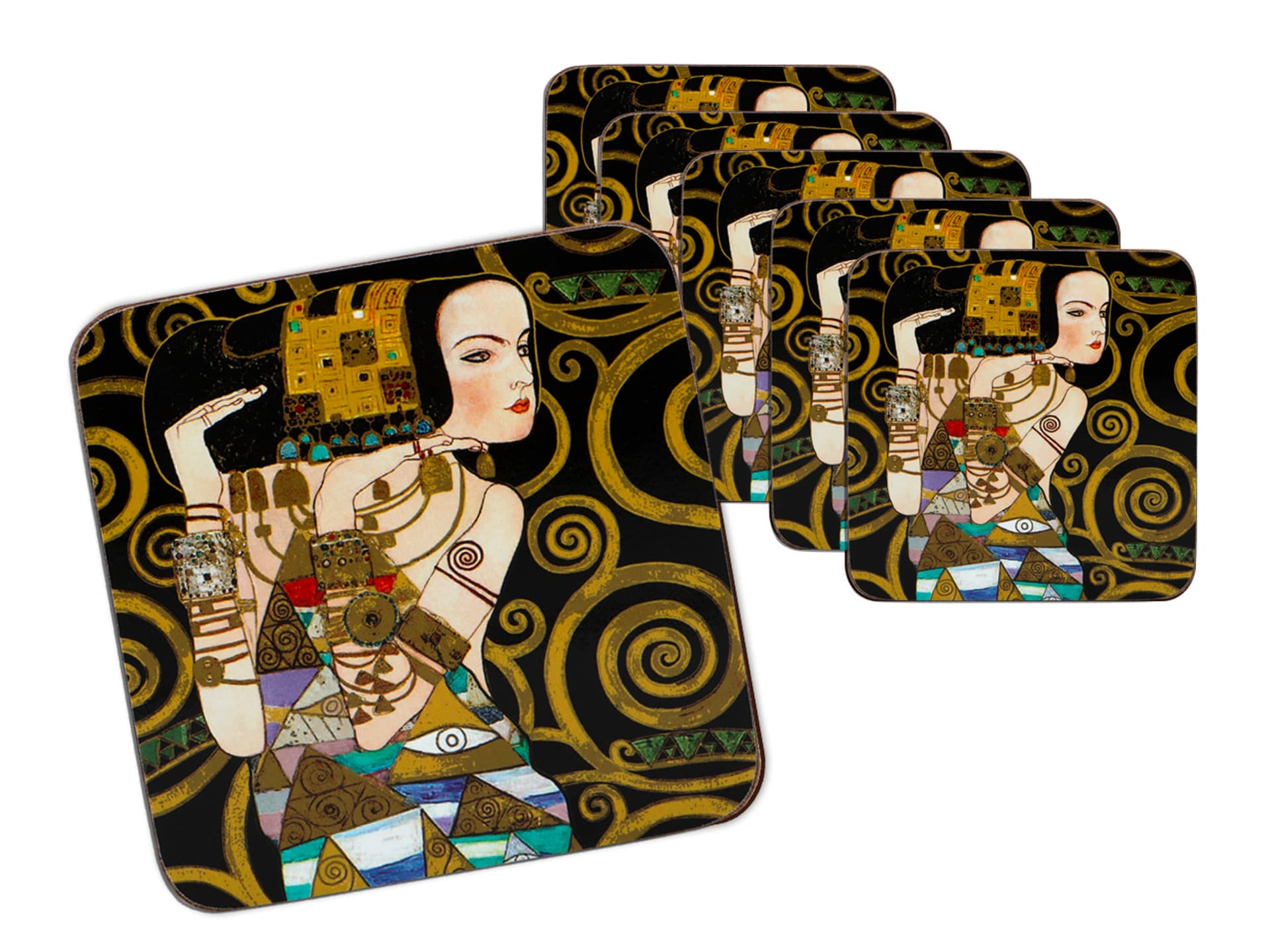 

Kpl. 6 podkładek korkowych - G. Klimt, Oczekiwanie (CARMANI)