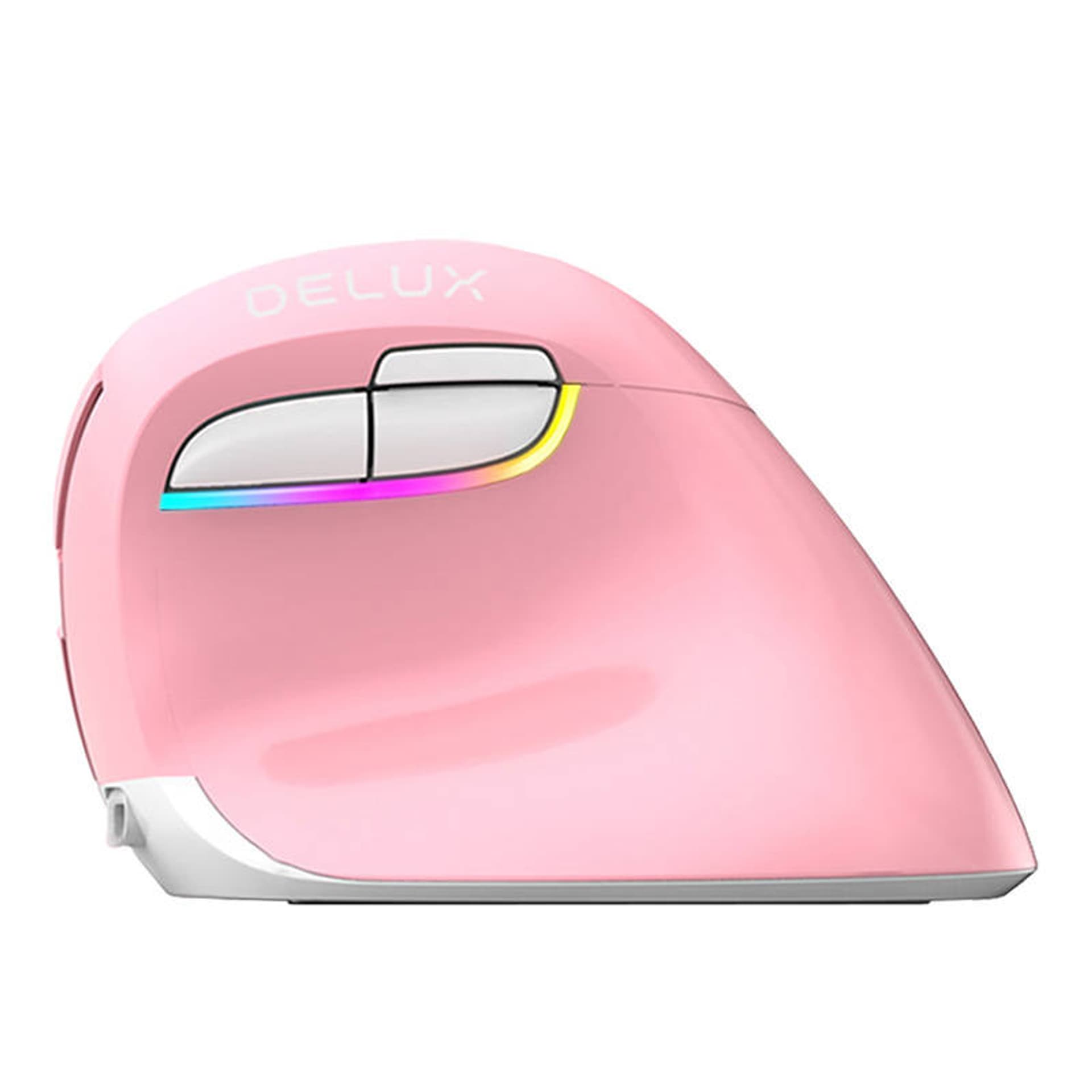 

Bezprzewodowa mysz pionowa Delux M618Mini DB BT+2.4G 2400DPI (różowa)