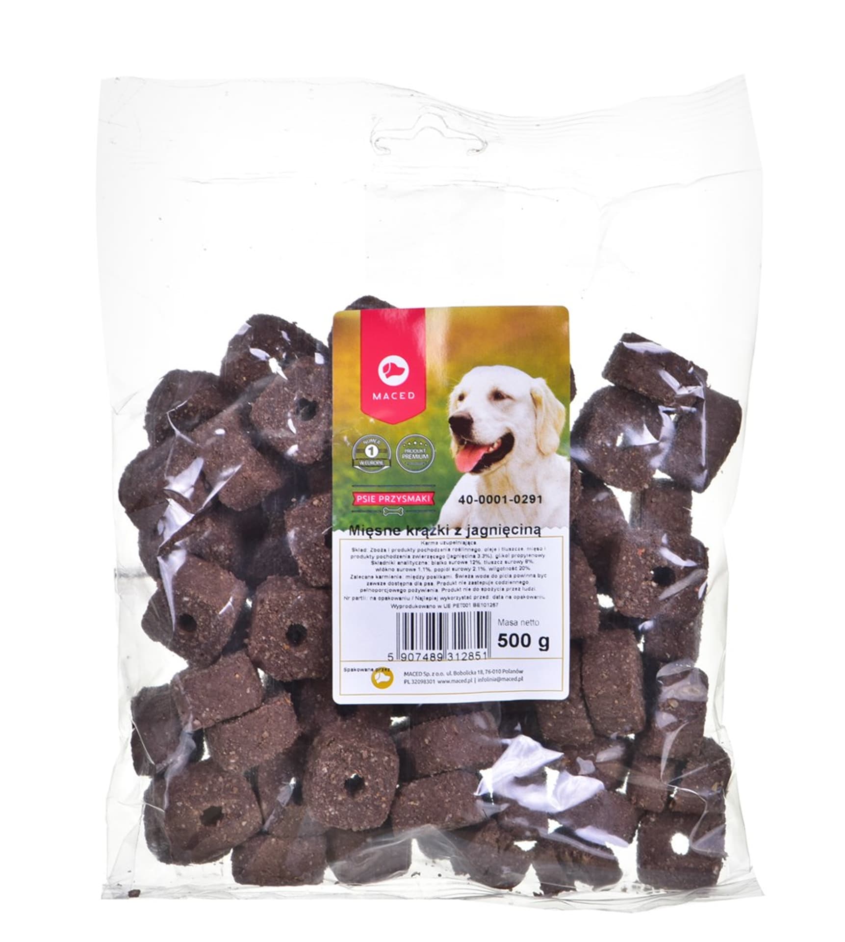 

MACED Ciastka dla psa - mięsne krążki z jagnięciną 500g