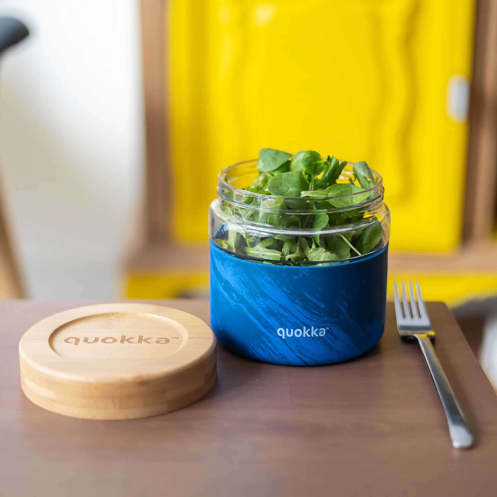 

Quokka Deli Food Jar - Pojemnik szklany na żywność / lunchbox 820 ml (Wood Grain)