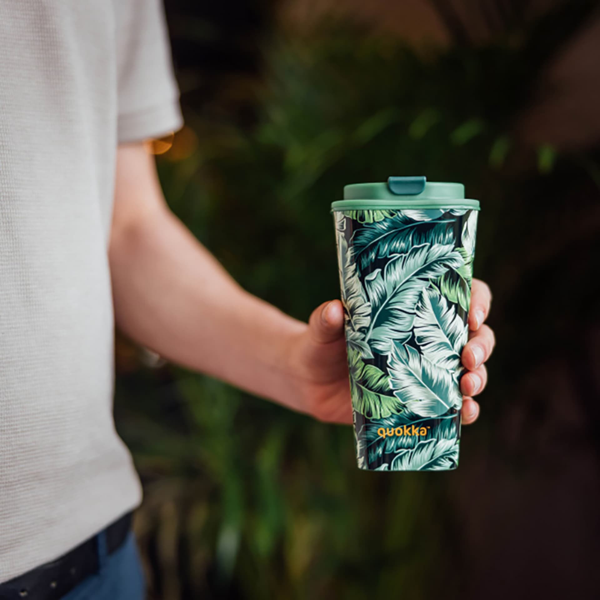 

Quokka Vaso Cafe Doble Pared - Kubek plastikowy z podwójnymi ściankami 450 ml (Jungle)