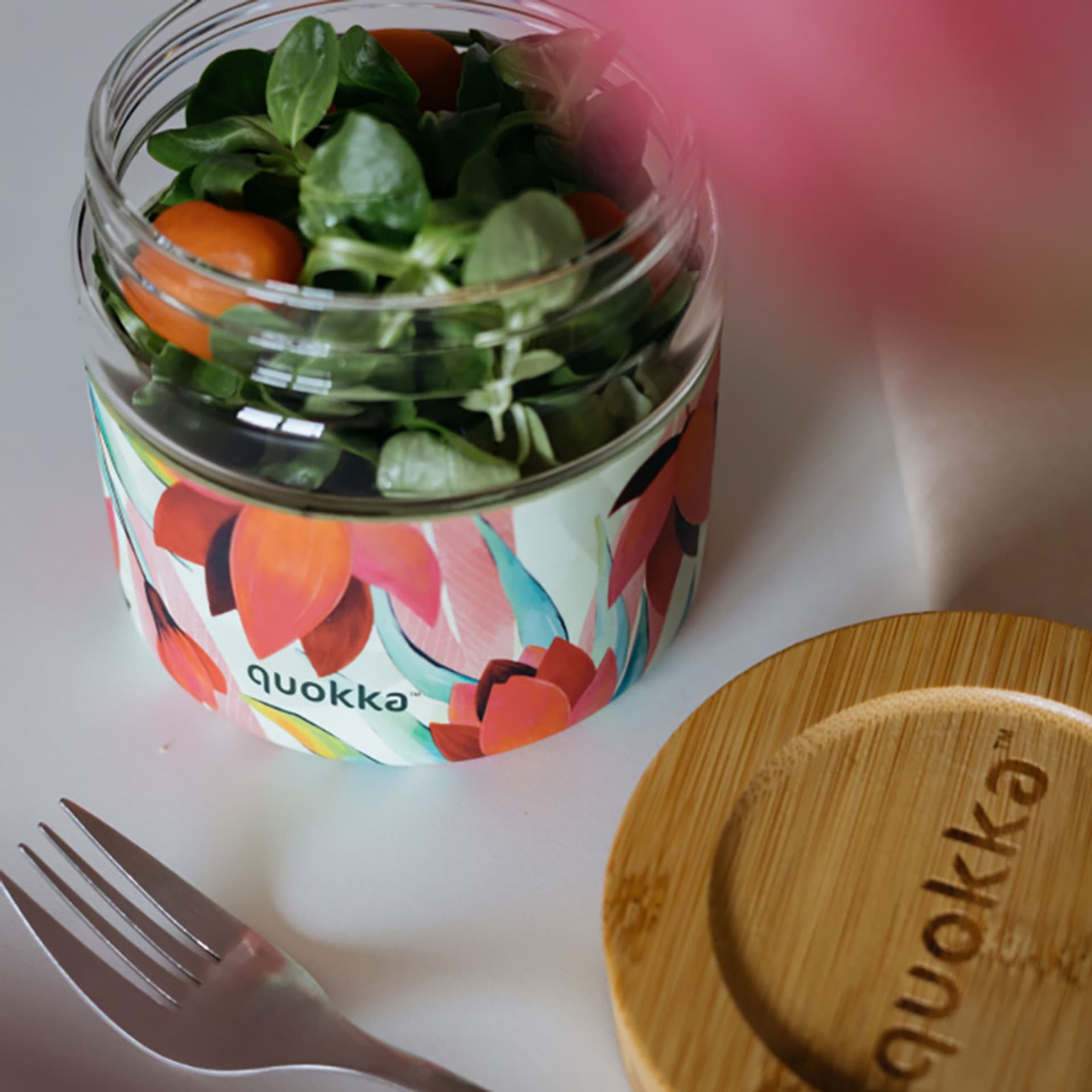 

Quokka Deli Food Jar - Pojemnik szklany na żywność / lunchbox 820 ml (Spring)