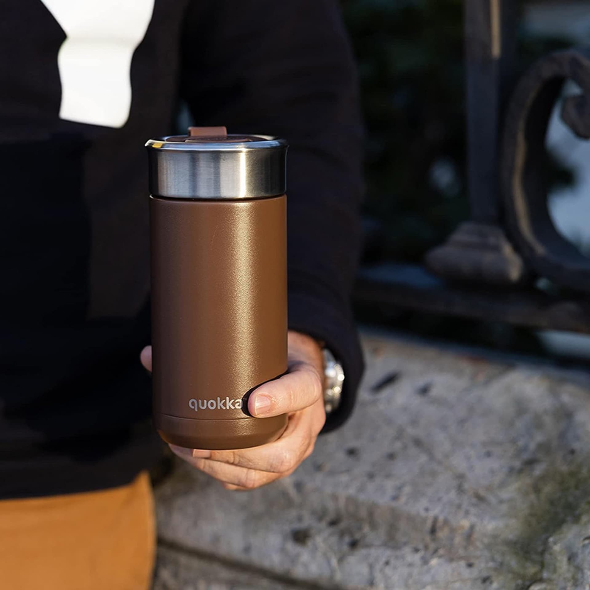 

Quokka Boost Coffee Tumbler - Kubek termiczny ze stali nierdzewnej z zaparzaczem 400 ml (Brown)