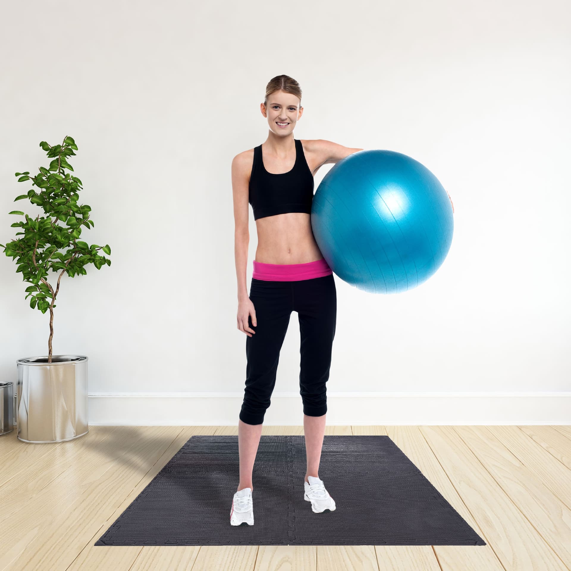 

Mata ochronna fitness czarna 12 elementów