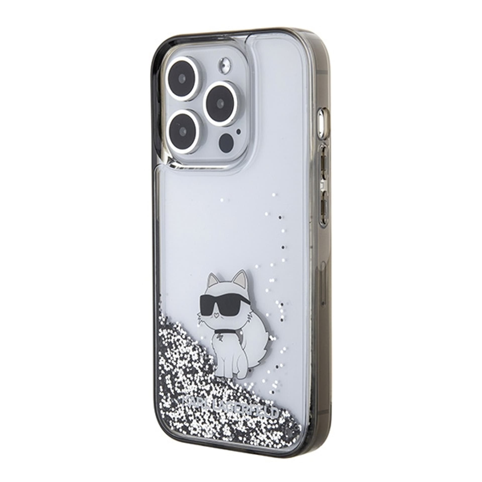 

Karl Lagerfeld KLHCP15LLKCNSK iPhone 15 Pro 6.1" transparent hardcase Liquid Glitter Choupette