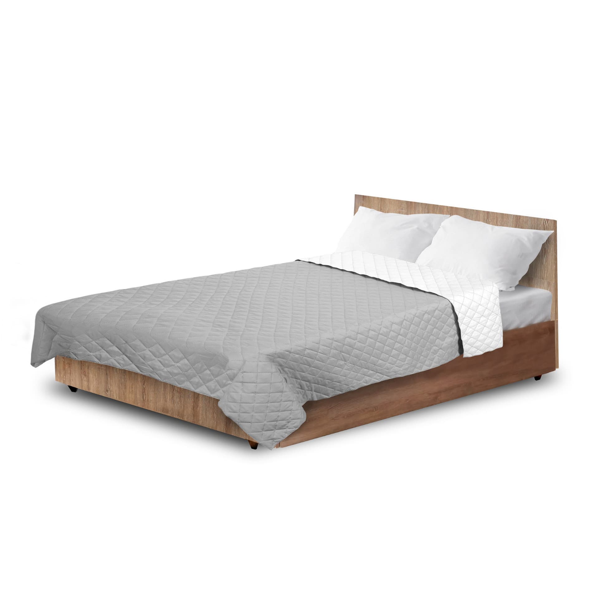

Narzuta dwustronna pikowana szaro-biała 200x220 cm Medicline