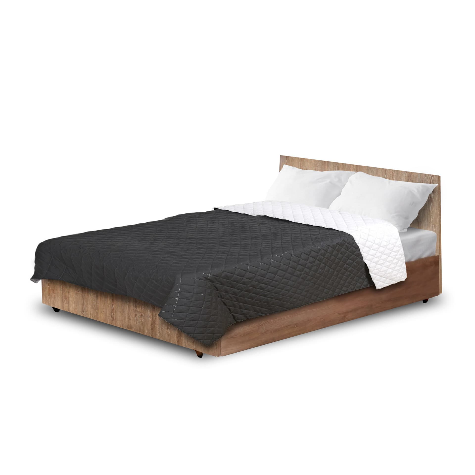 

Narzuta dwustronna pikowana biało-czarna 200x220 cm Medicline