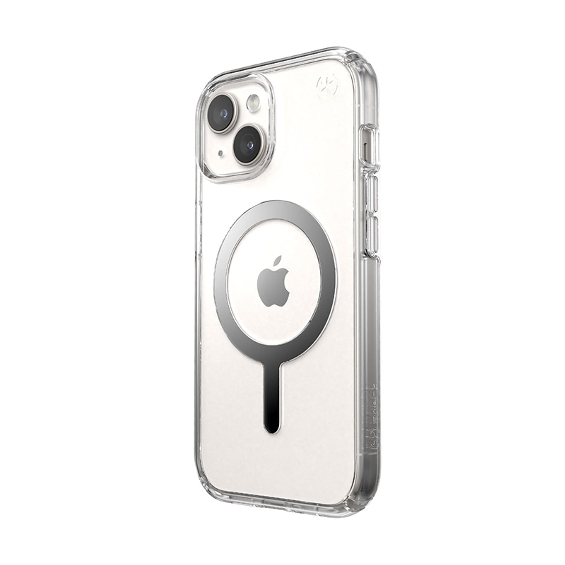 

Speck Presidio Perfect-Clear MagSafe - Etui iPhone 15 / iPhone 14 / iPhone 13 (Clear / Chrome Finish / Serene Silver)