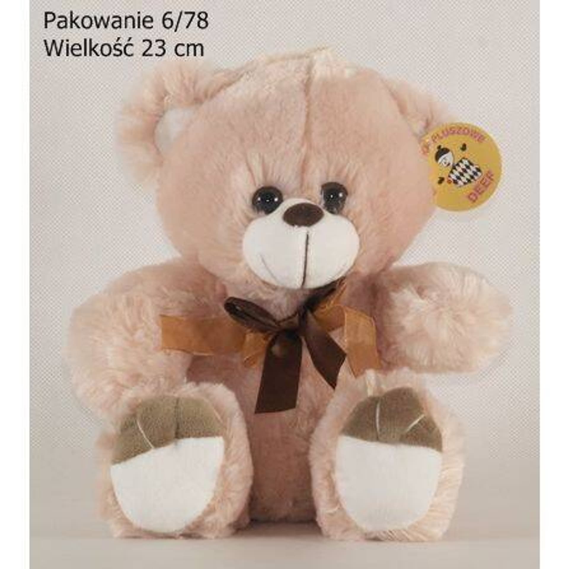 

MIŚ BEŻOWY Z BRĄZOWĄ KOKARDKĄ MAŁY