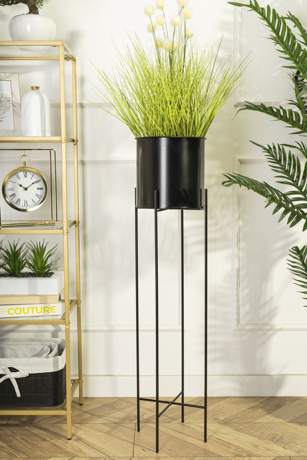 

Kwietnik na kwiaty osłonka 95 cm czarny LOFT
